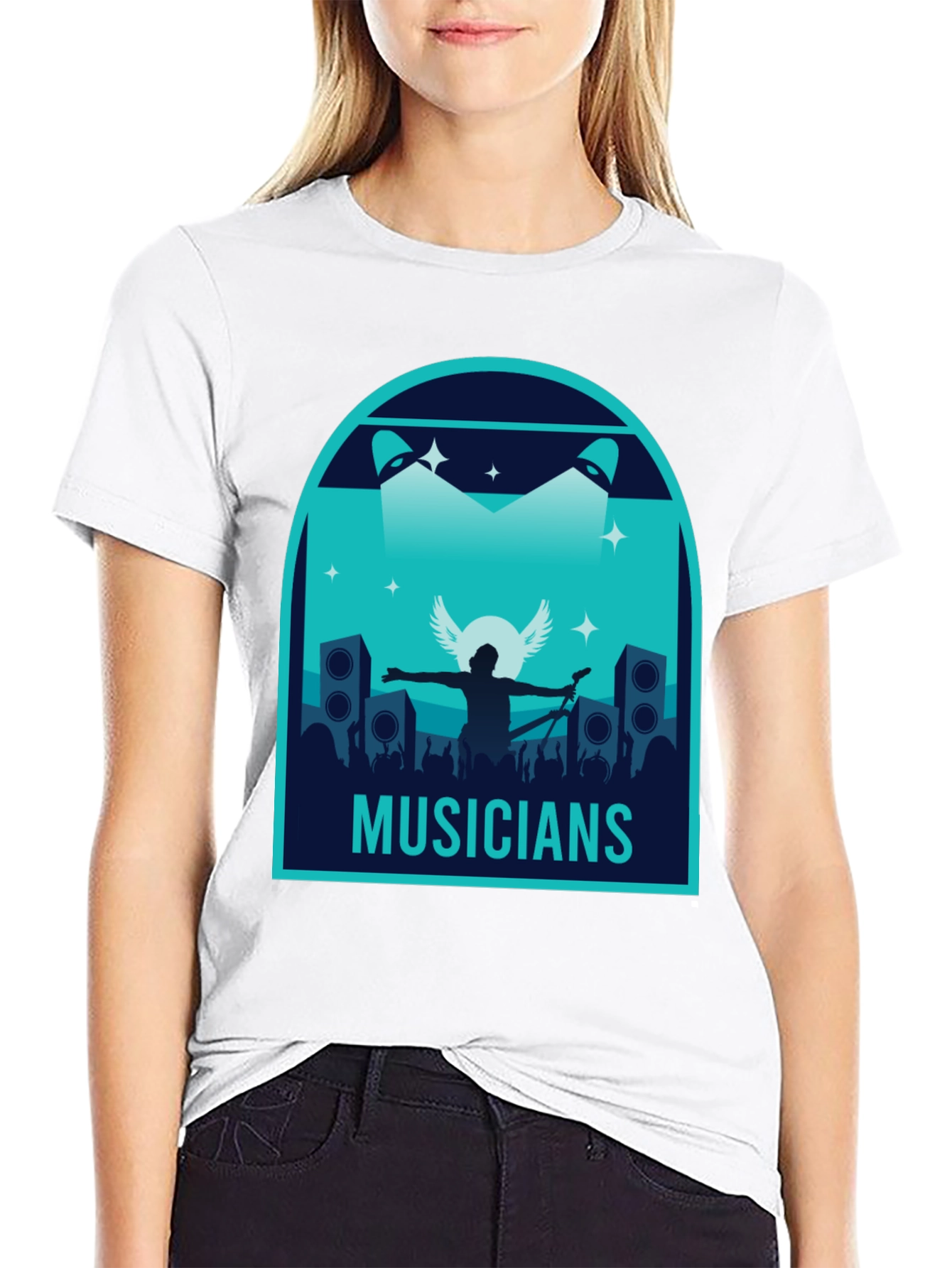 Musicians Graphic Print Black T-Shirt