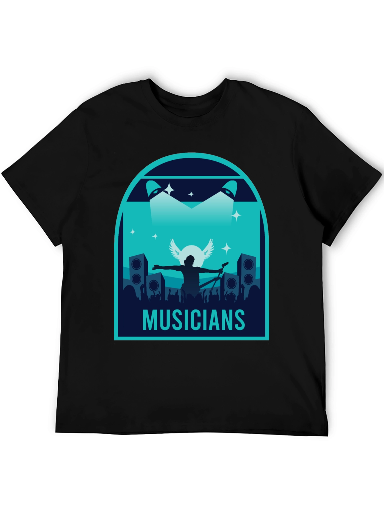 Musicians Graphic Print Black T-Shirt