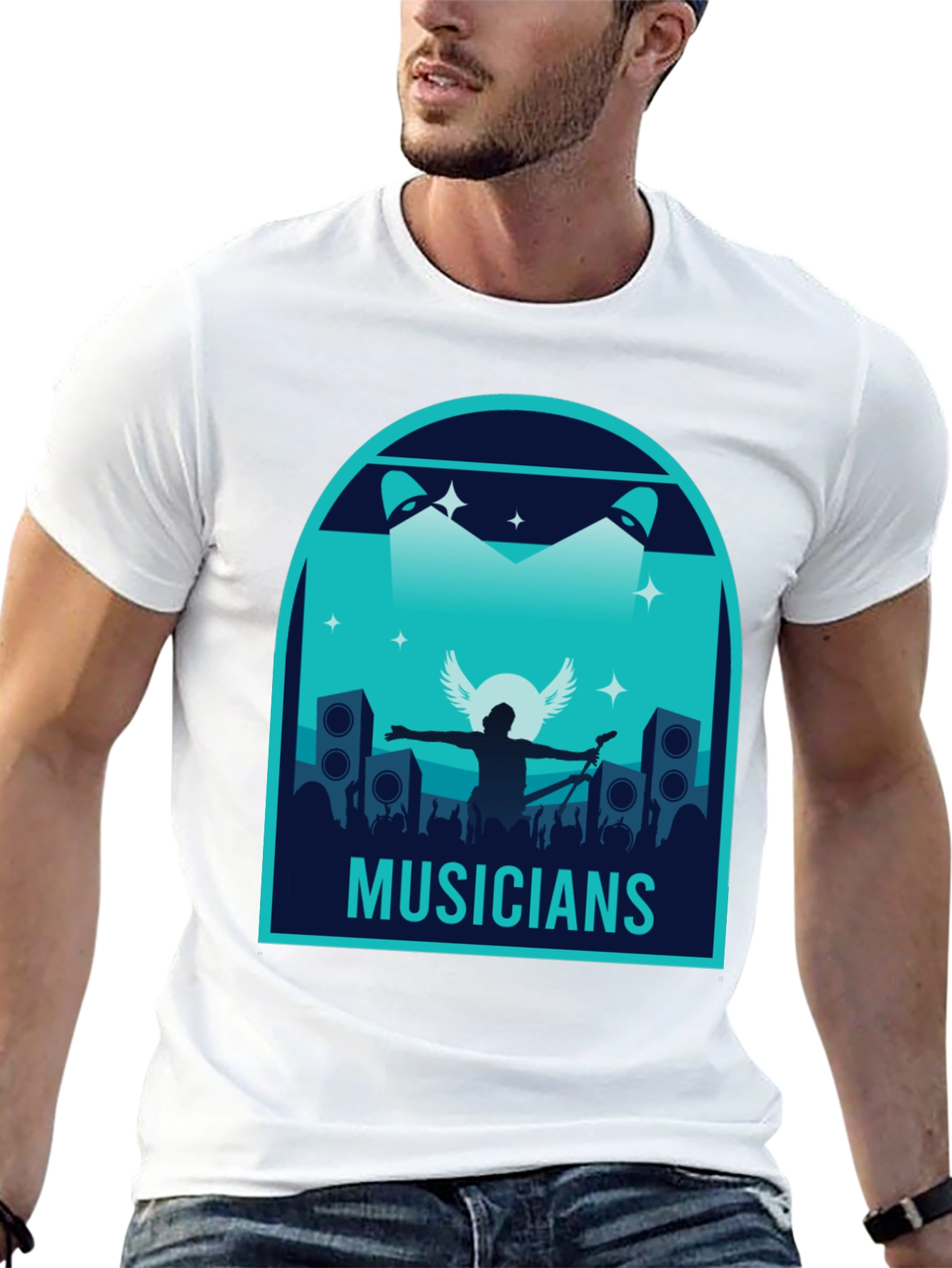 Musicians Graphic Print Black T-Shirt