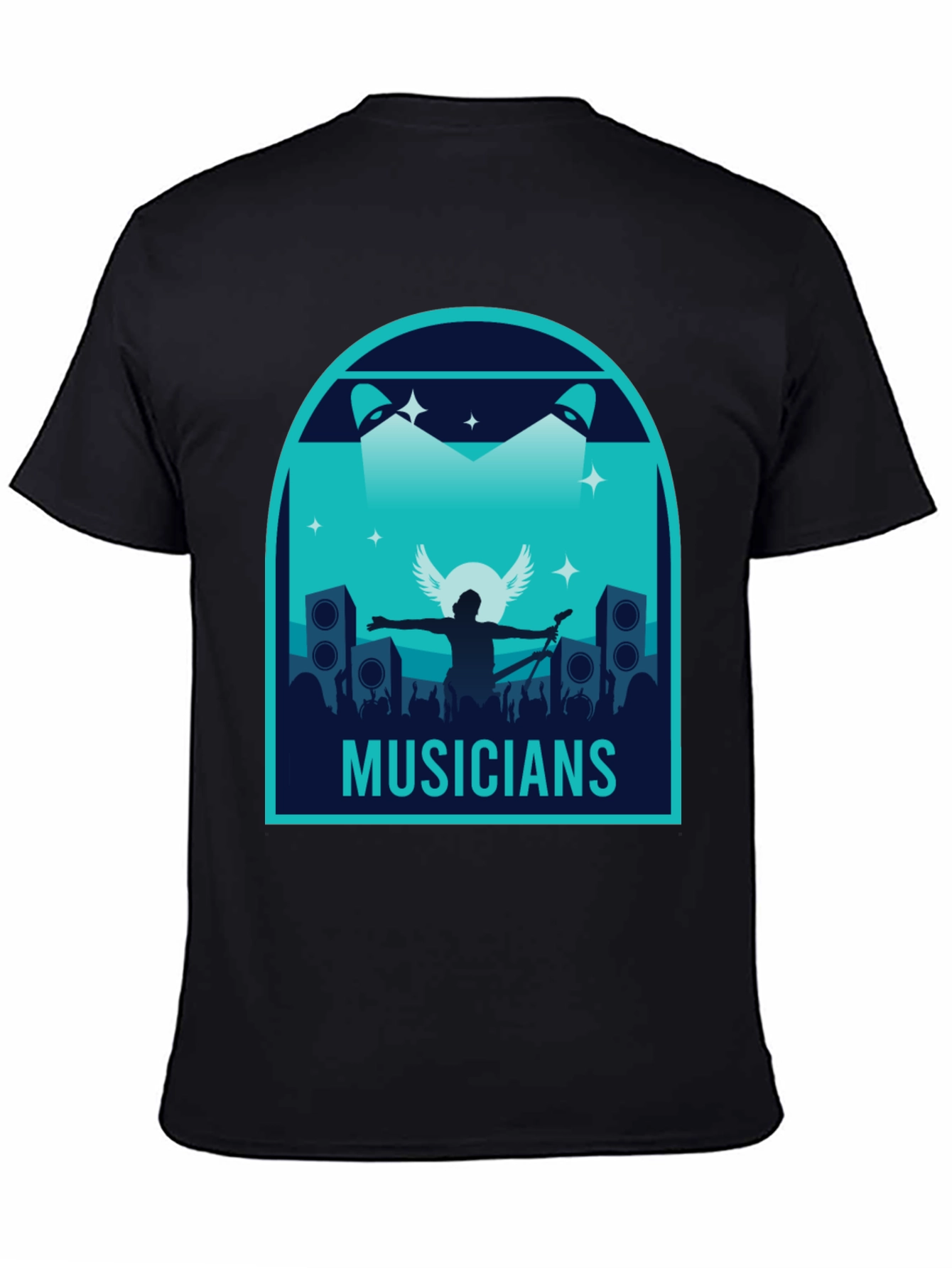 Musicians Graphic Print Black T-Shirt