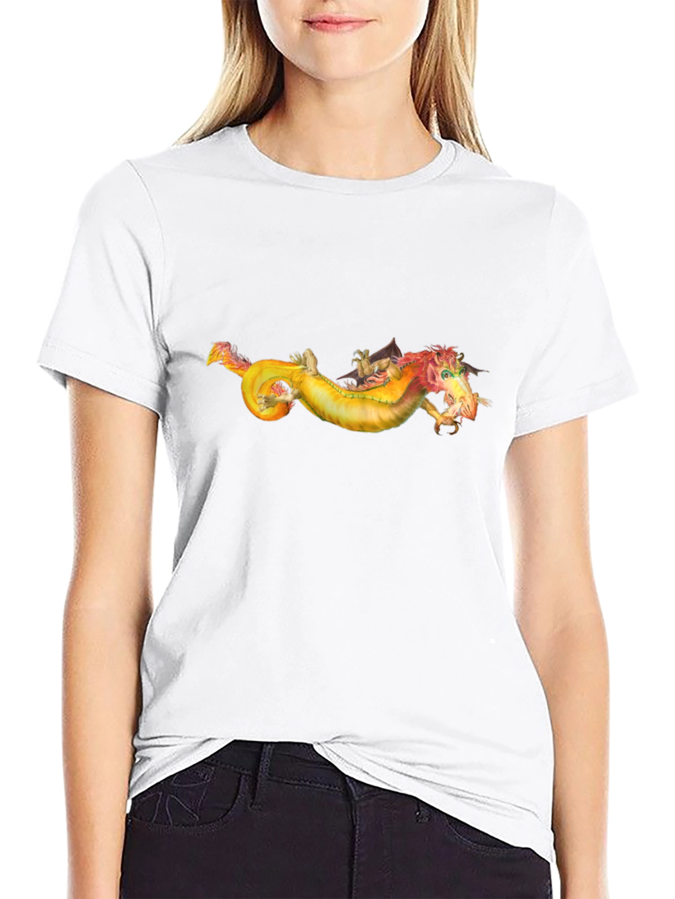 Dragon Graphic Tee - Fantasy Creature Design T-Shirt