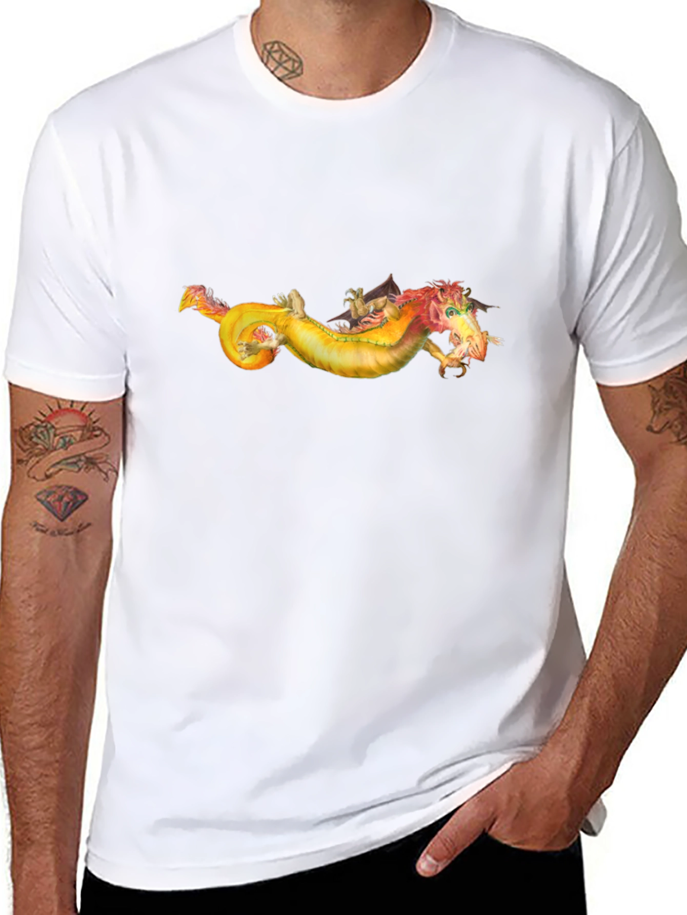 Dragon Graphic Tee - Fantasy Creature Design T-Shirt