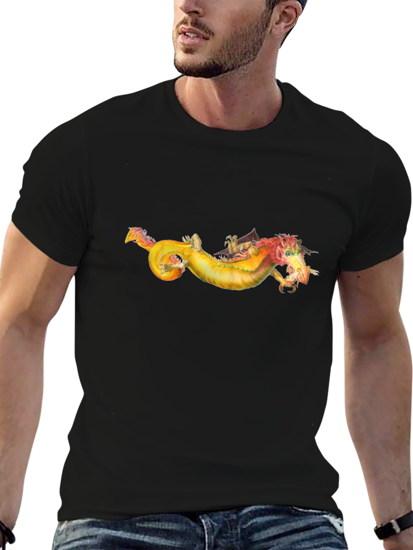 Dragon Graphic Tee - Fantasy Creature Design T-Shirt