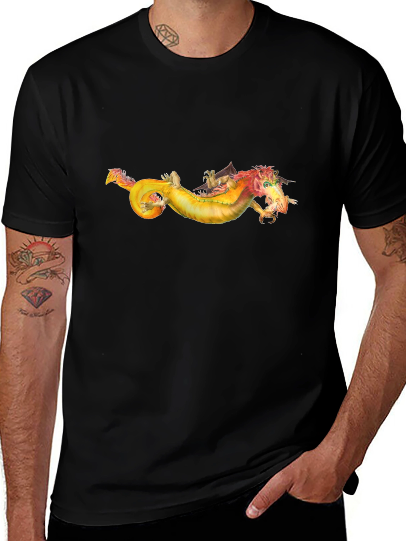 Dragon Graphic Tee - Fantasy Creature Design T-Shirt
