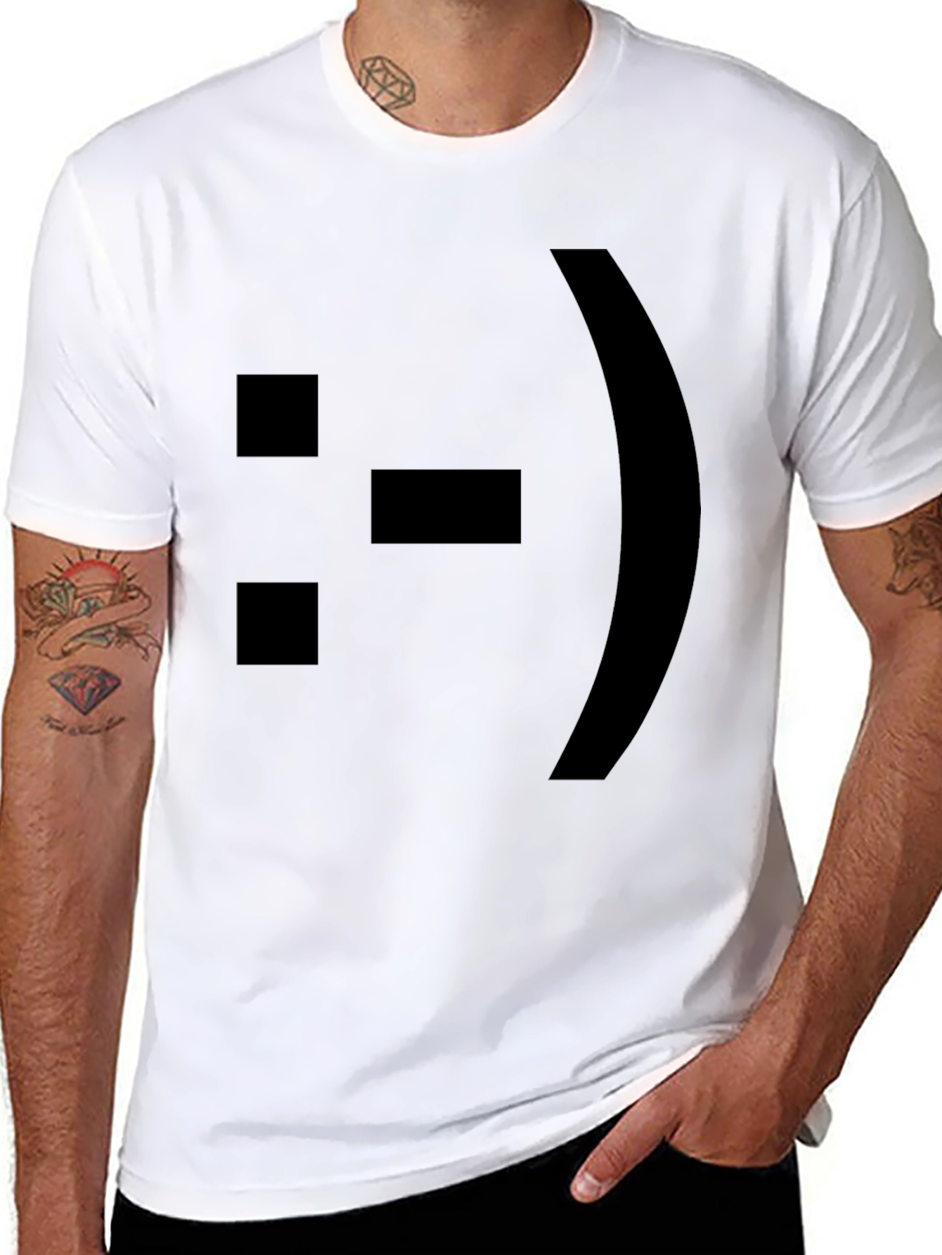 Black ASCII Emoticon T-Shirt
