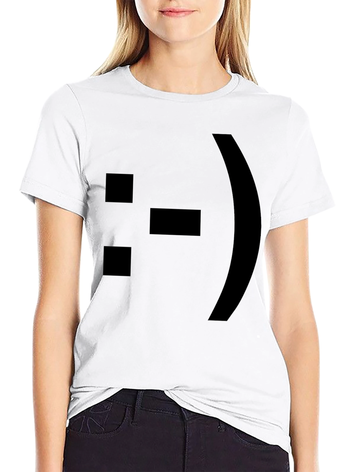 Black ASCII Emoticon T-Shirt