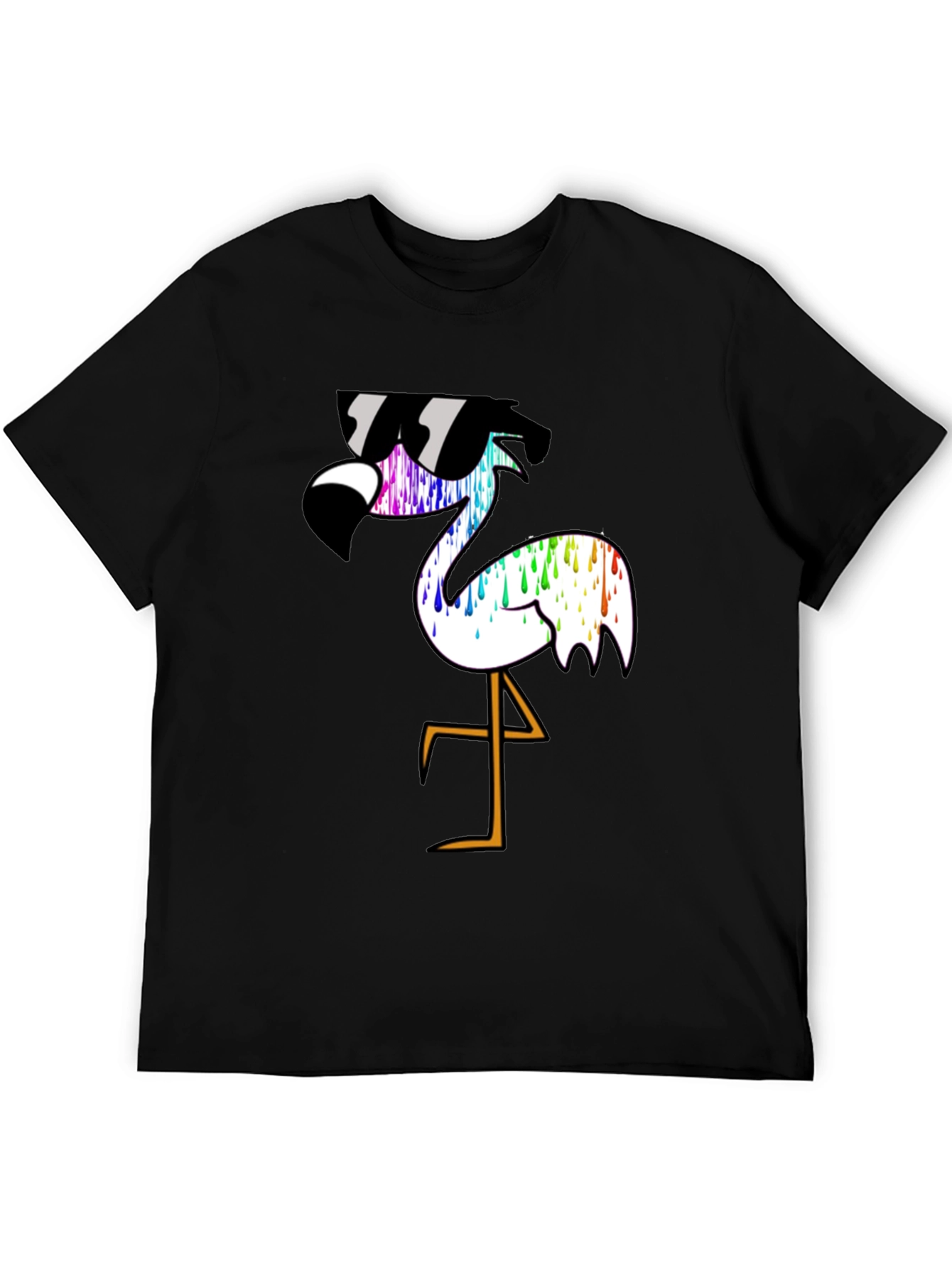 Cool Flamingo Graphic T-Shirt - Black