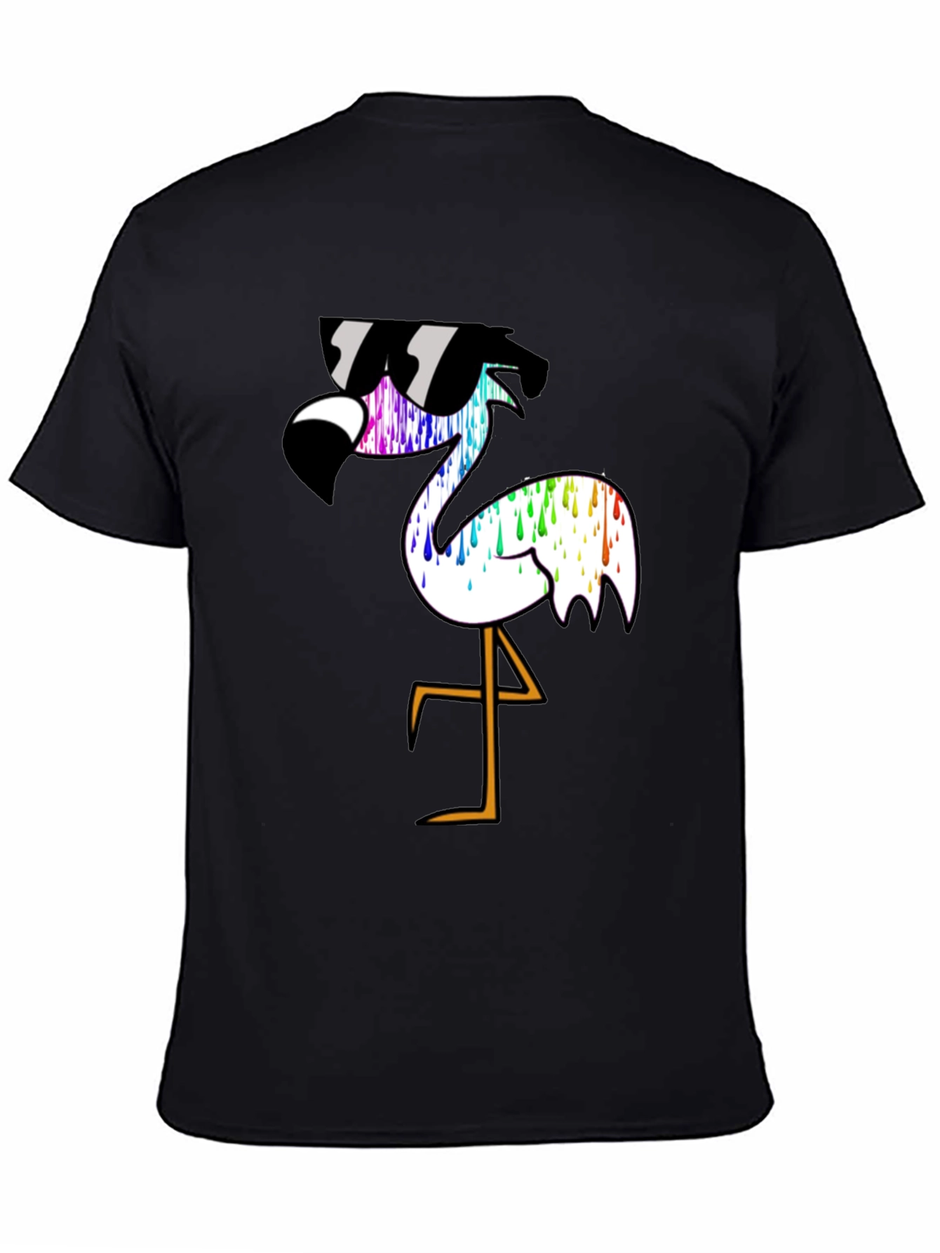 Cool Flamingo Graphic T-Shirt - Black