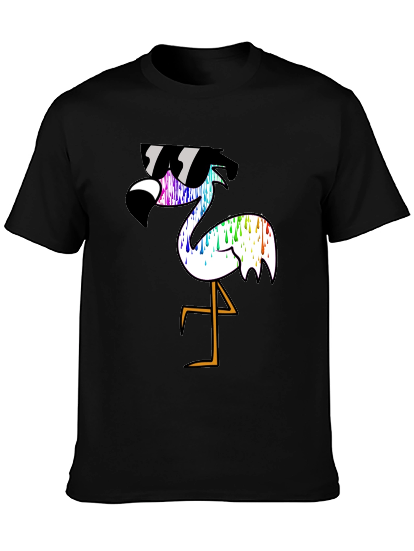 Cool Flamingo Graphic T-Shirt - Black