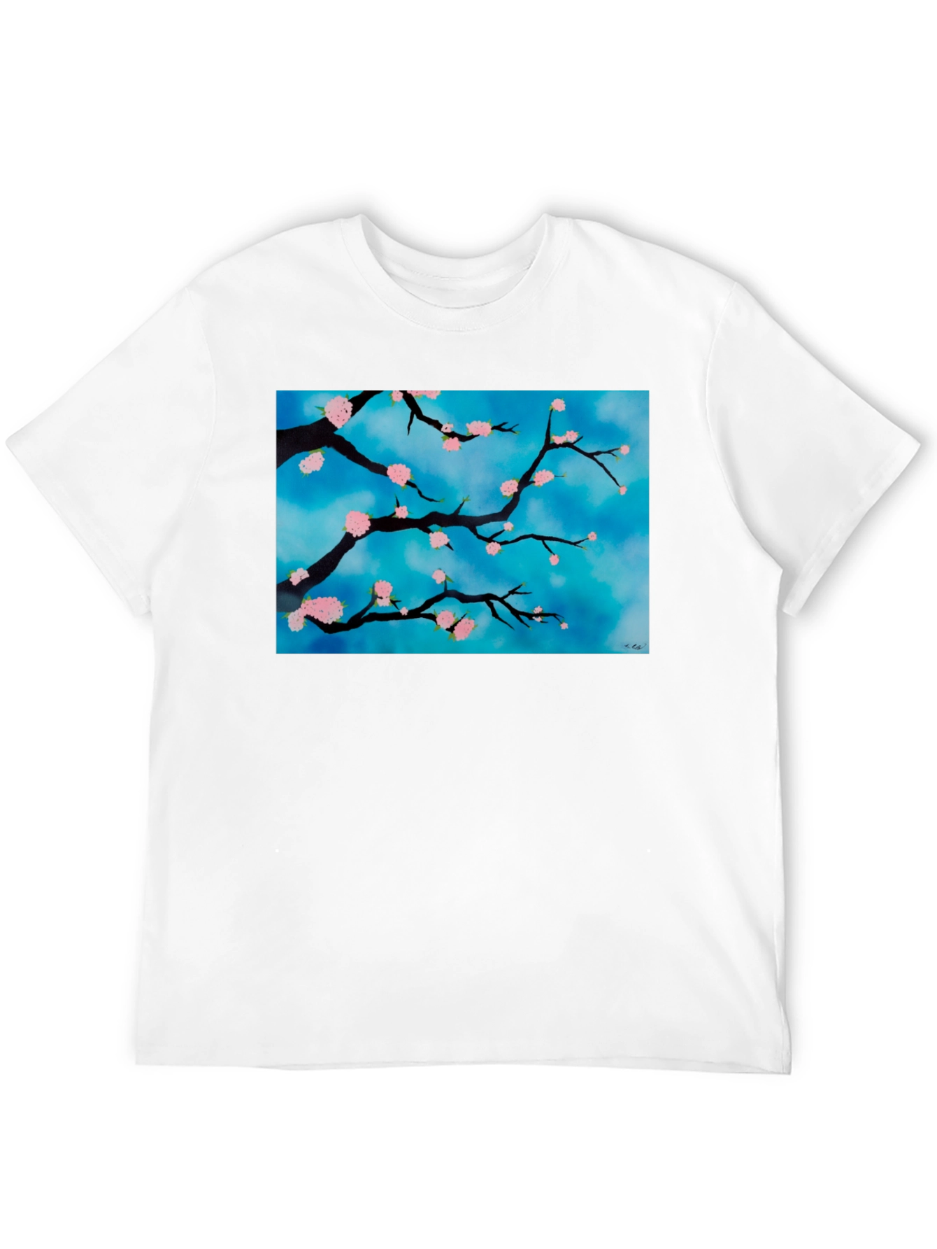 Floral Branch T-Shirt - Artistic Nature Design