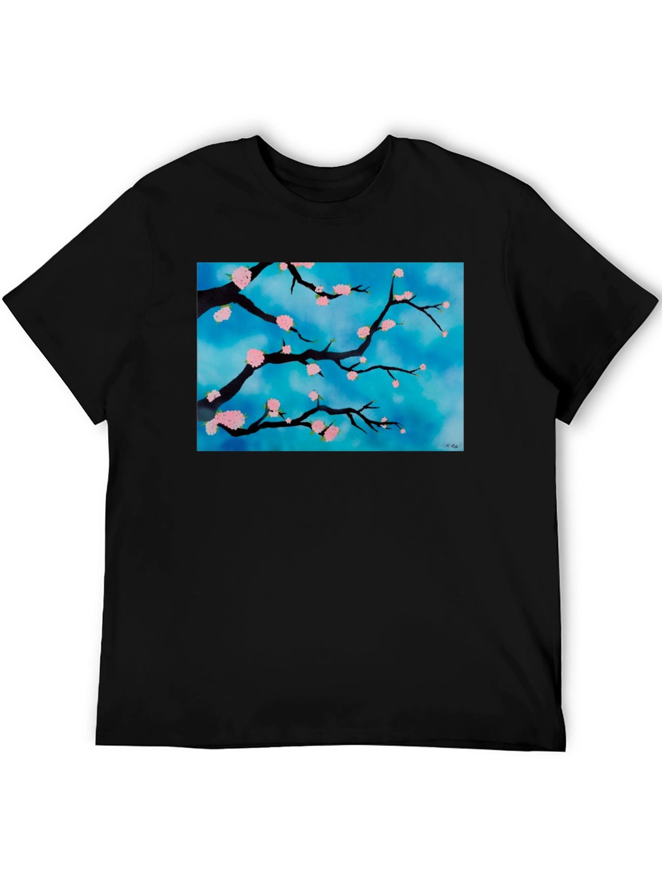 Floral Branch T-Shirt - Artistic Nature Design