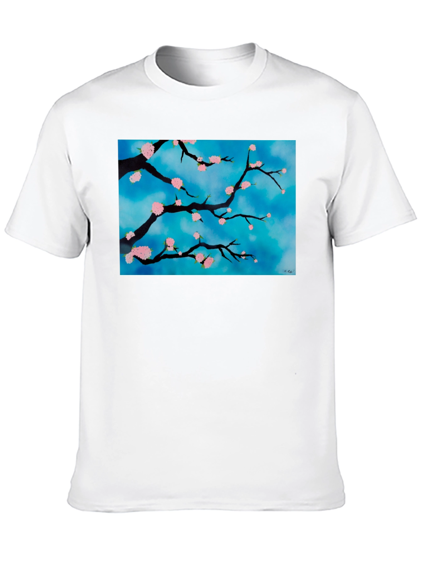 Floral Branch T-Shirt - Artistic Nature Design