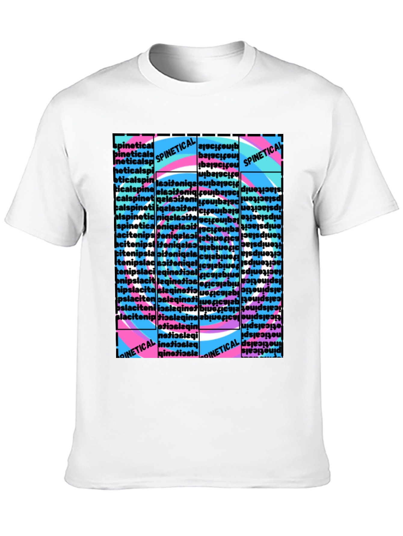 Spinetic Retro Word Pattern T-Shirt