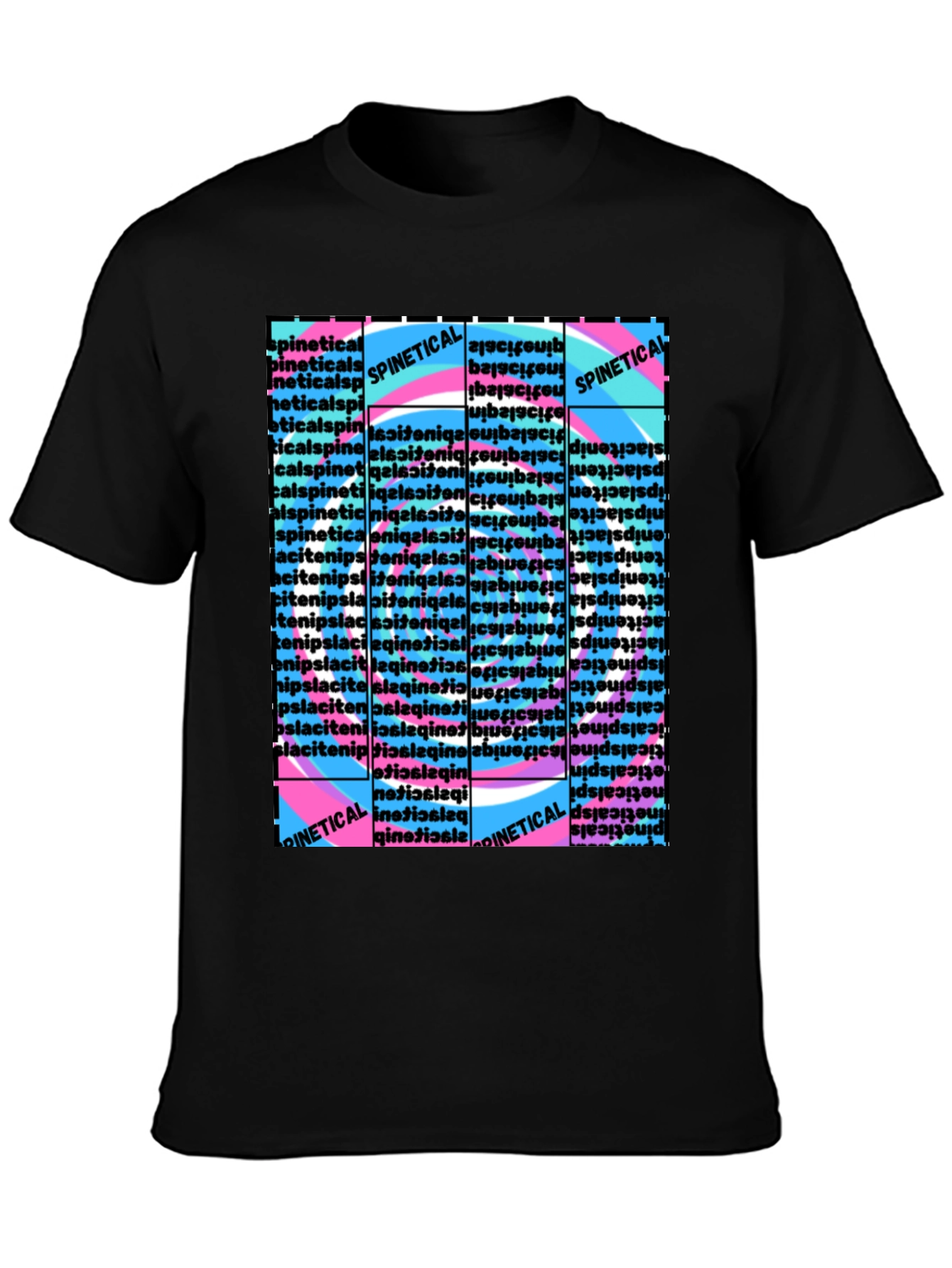 Spinetic Retro Word Pattern T-Shirt