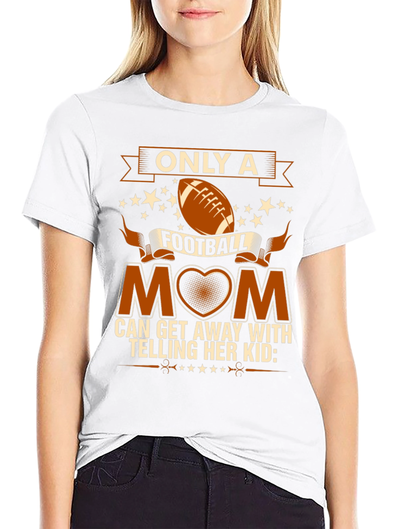 Football Mom Graphic Tee - Black