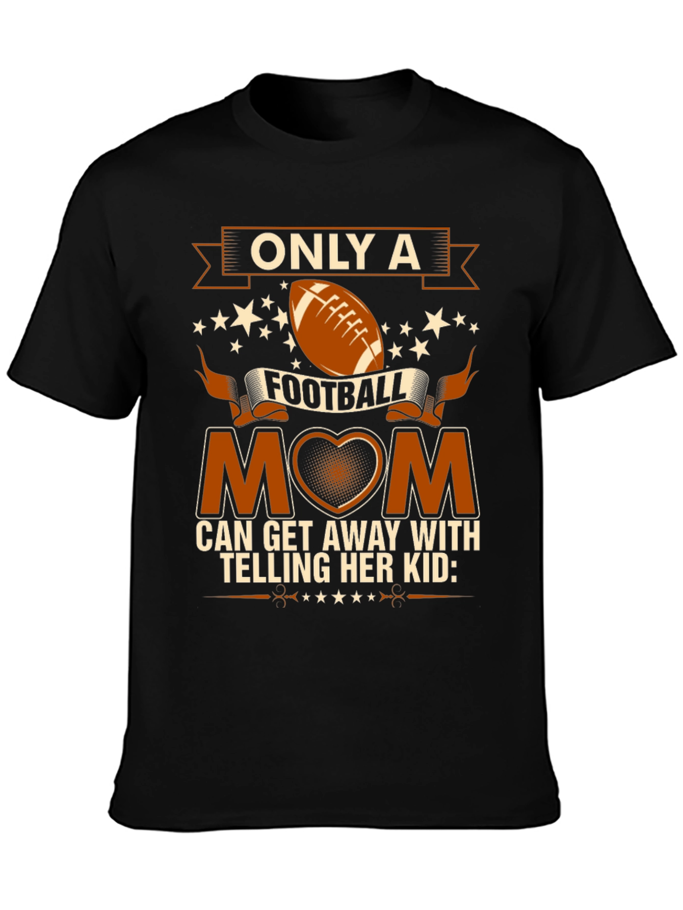 Football Mom Graphic Tee - Black