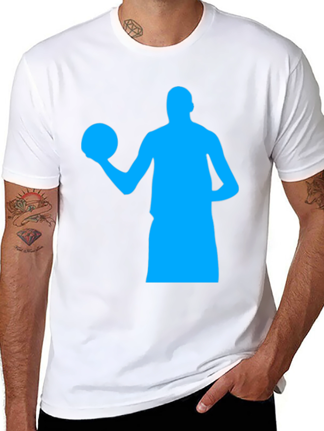 Basketball Player Graphic Tee - Black