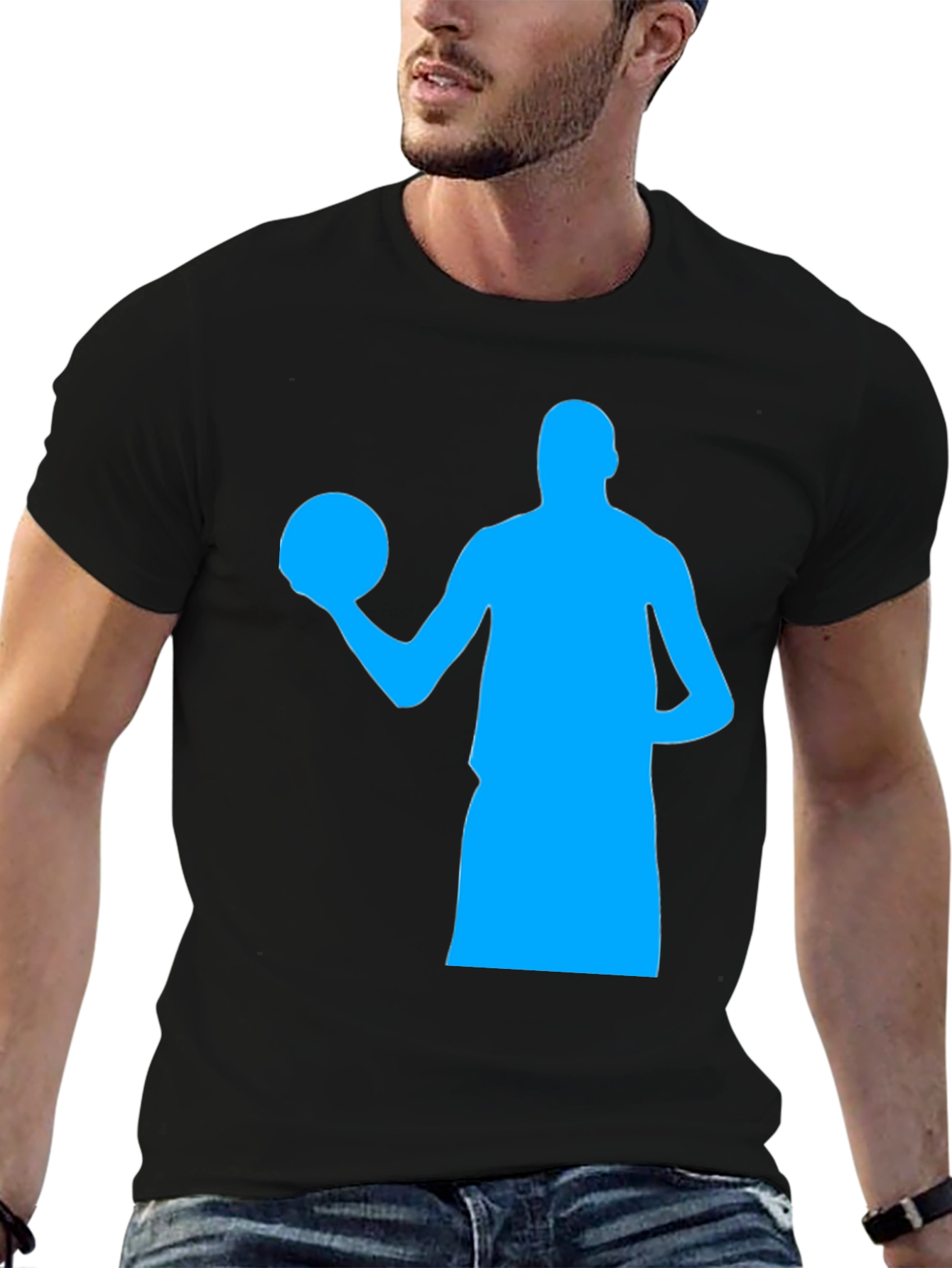 Basketball Player Graphic Tee - Black