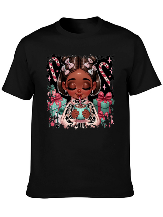 Festive Holiday Girl Graphic Tee