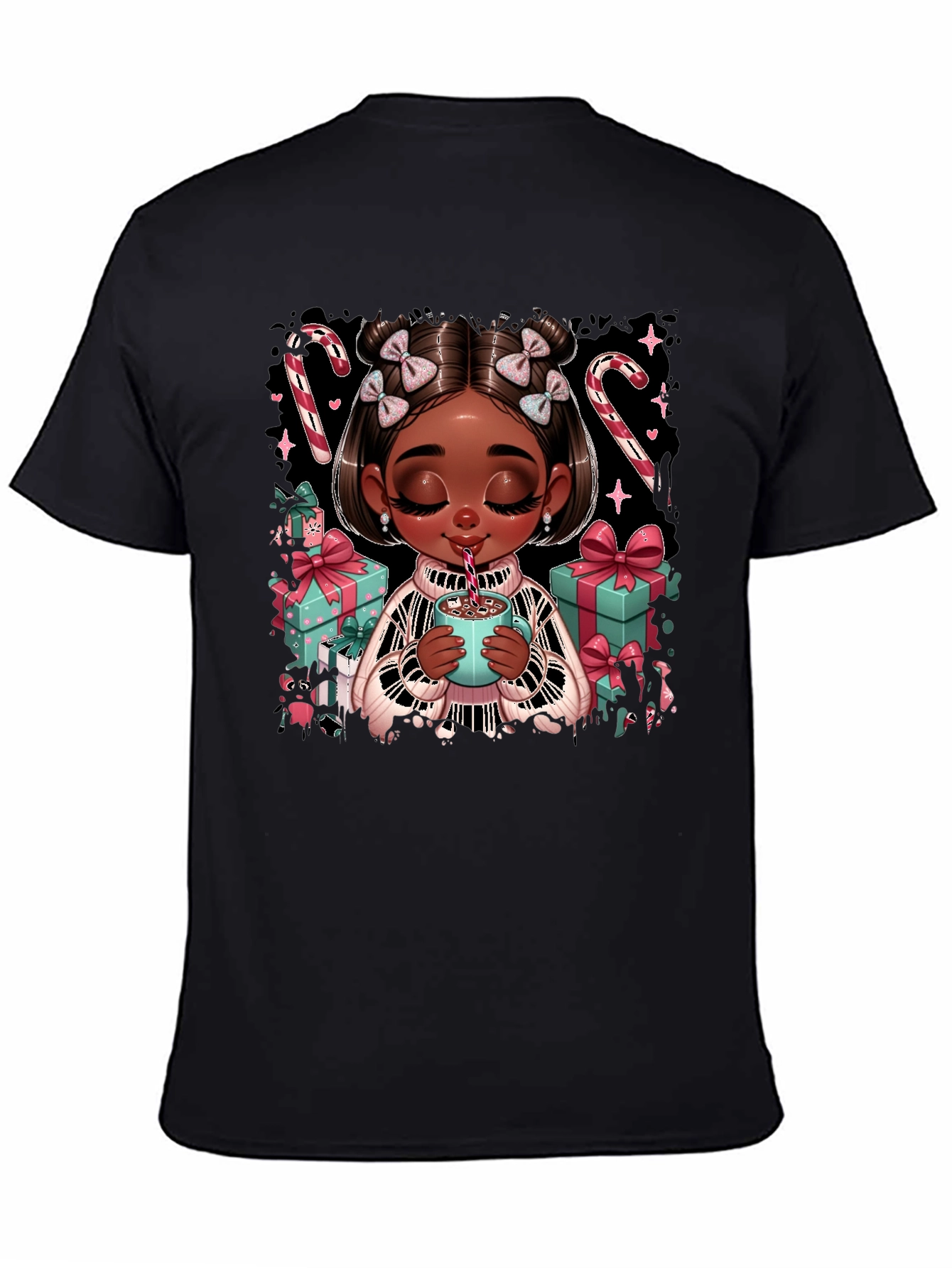 Festive Holiday Girl Graphic Tee