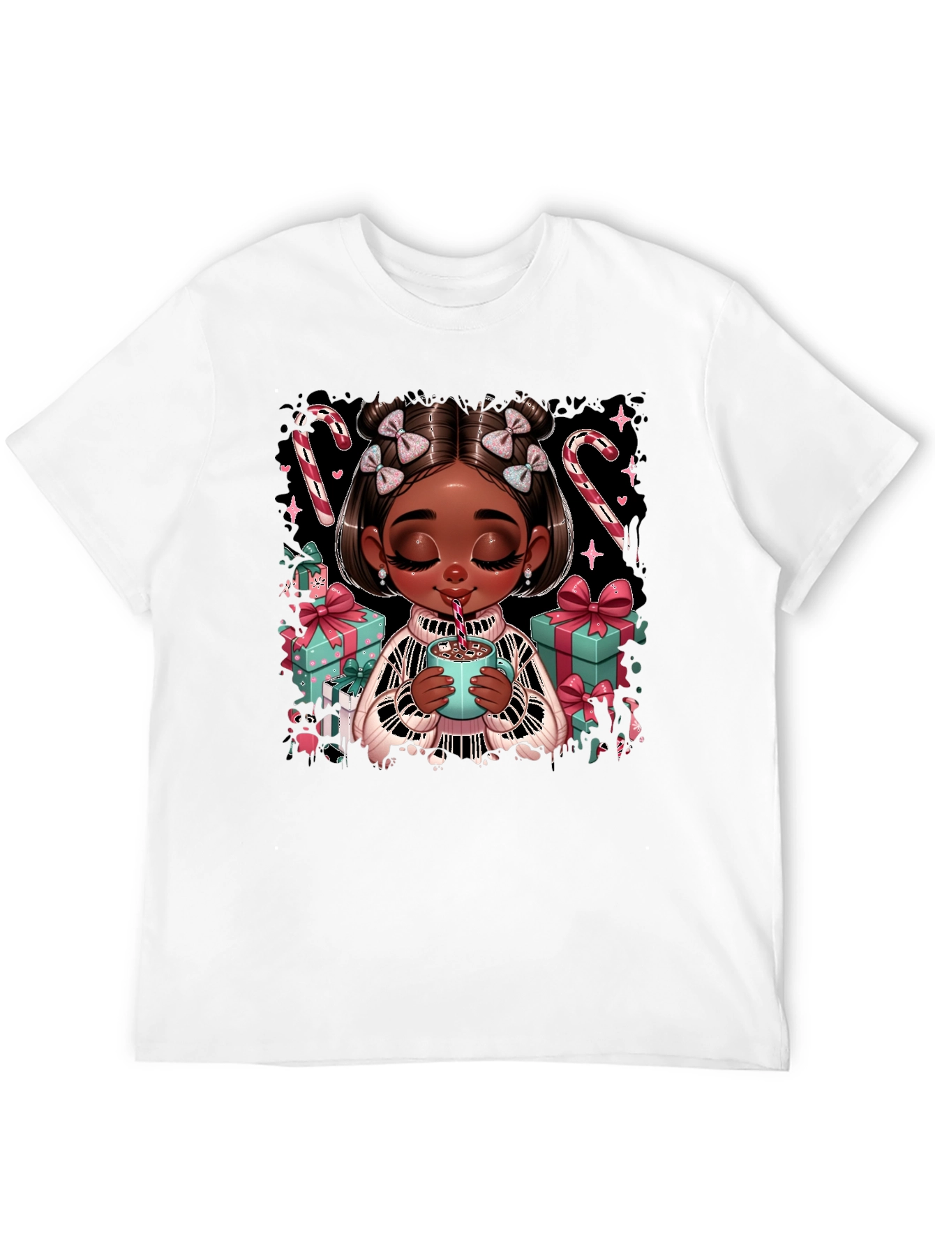 Festive Holiday Girl Graphic Tee