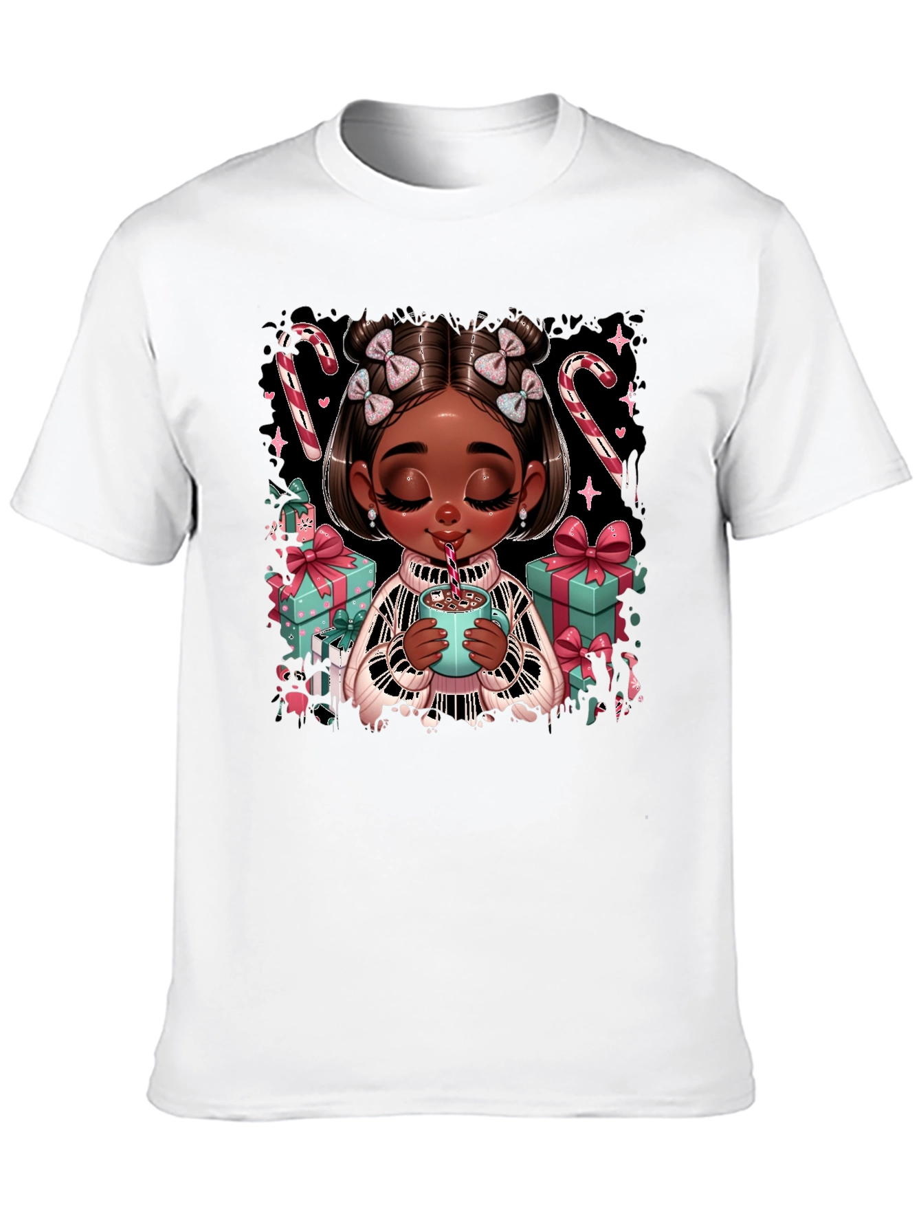 Festive Holiday Girl Graphic Tee