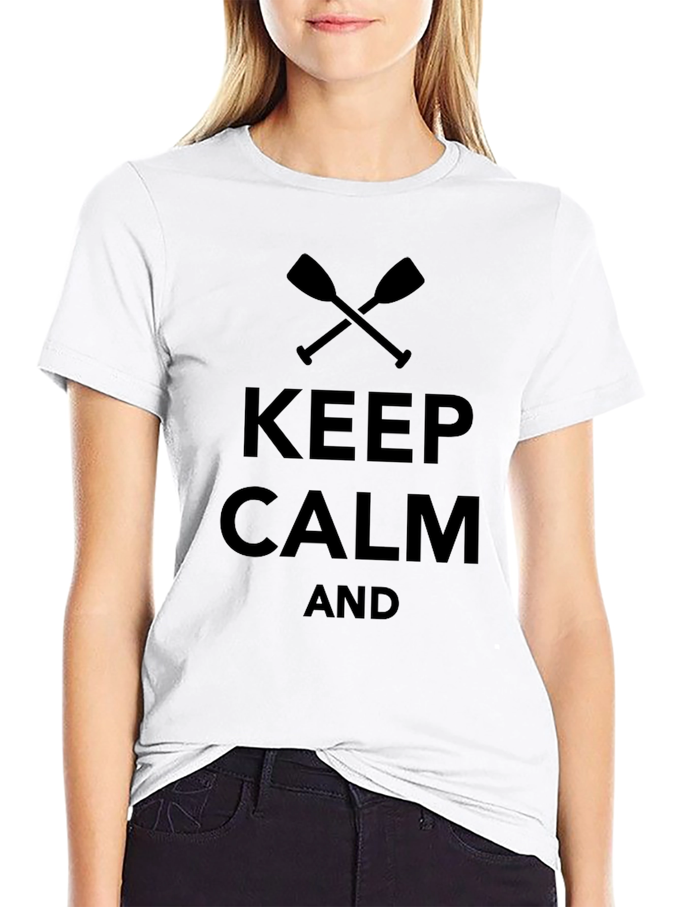 Keep Calm and Paddle On T-Shirt - Black