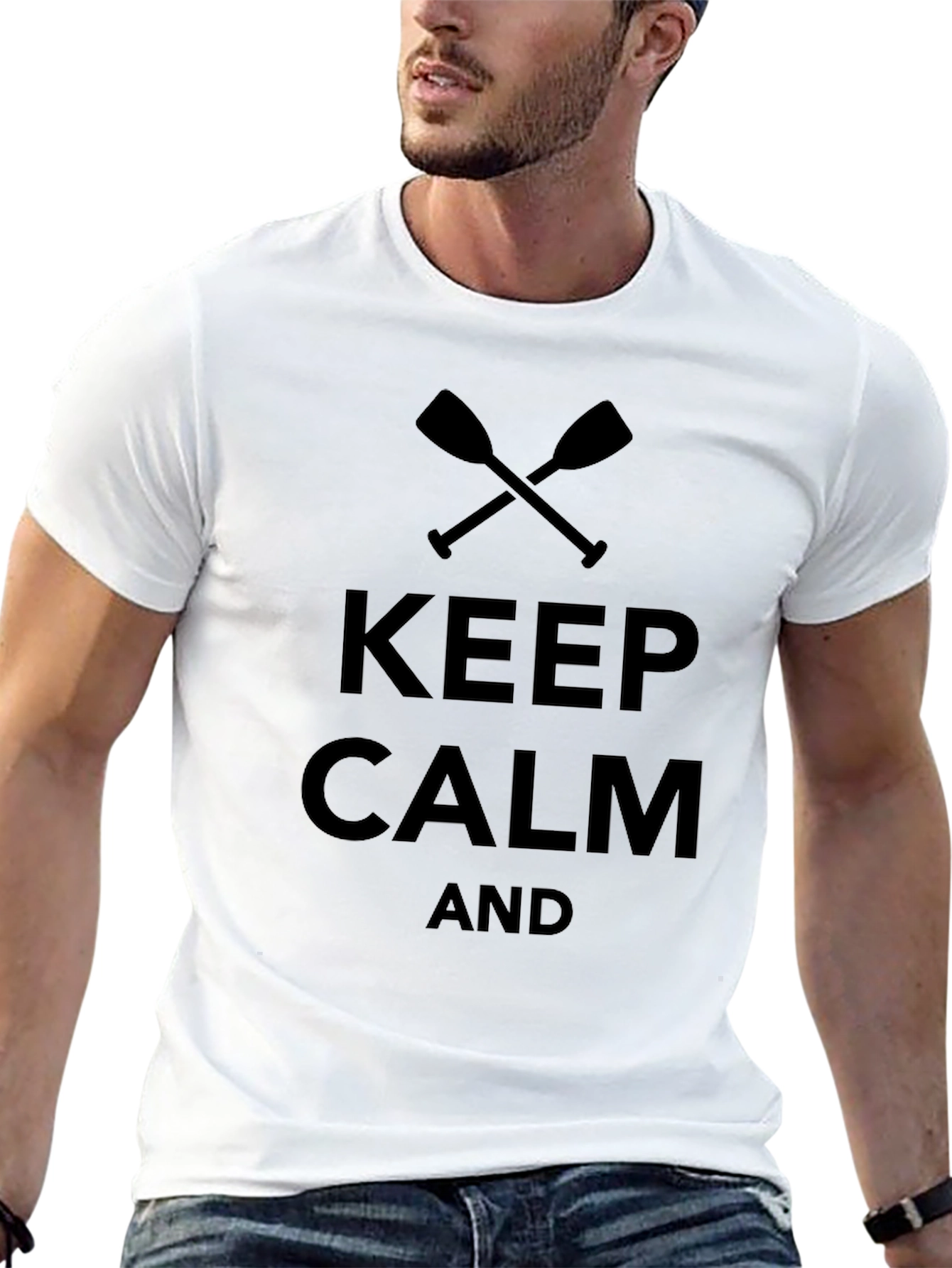 Keep Calm and Paddle On T-Shirt - Black