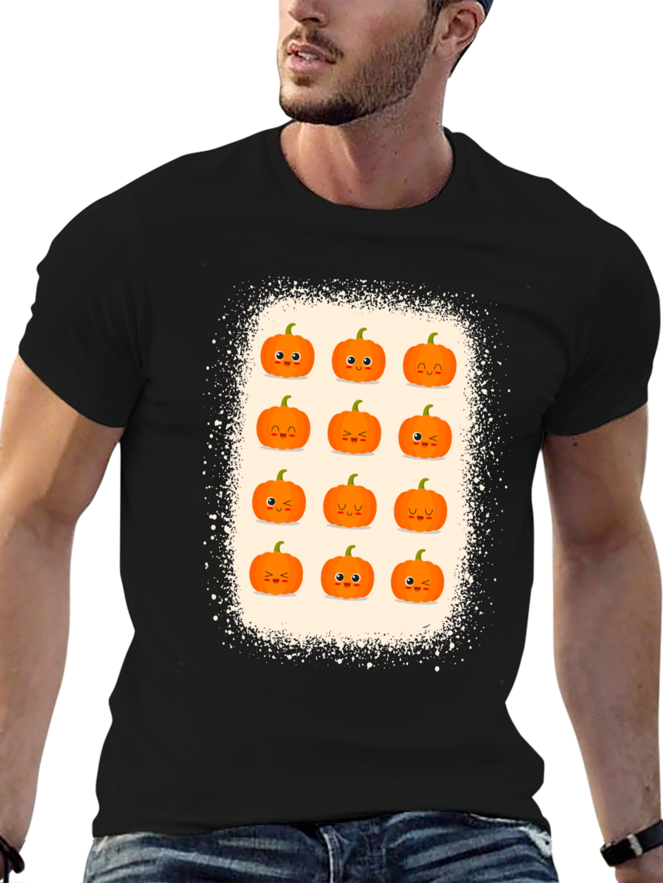 Cute Halloween Pumpkin Face Graphic Tee