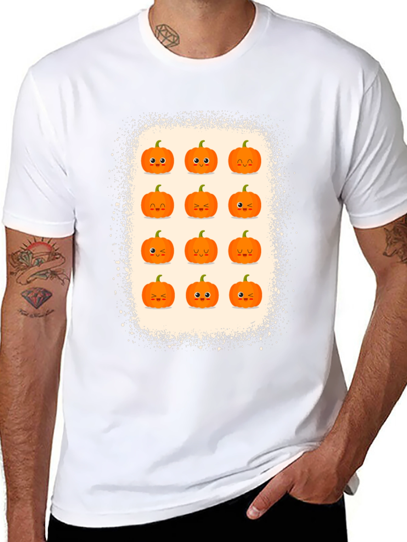 Cute Halloween Pumpkin Face Graphic Tee
