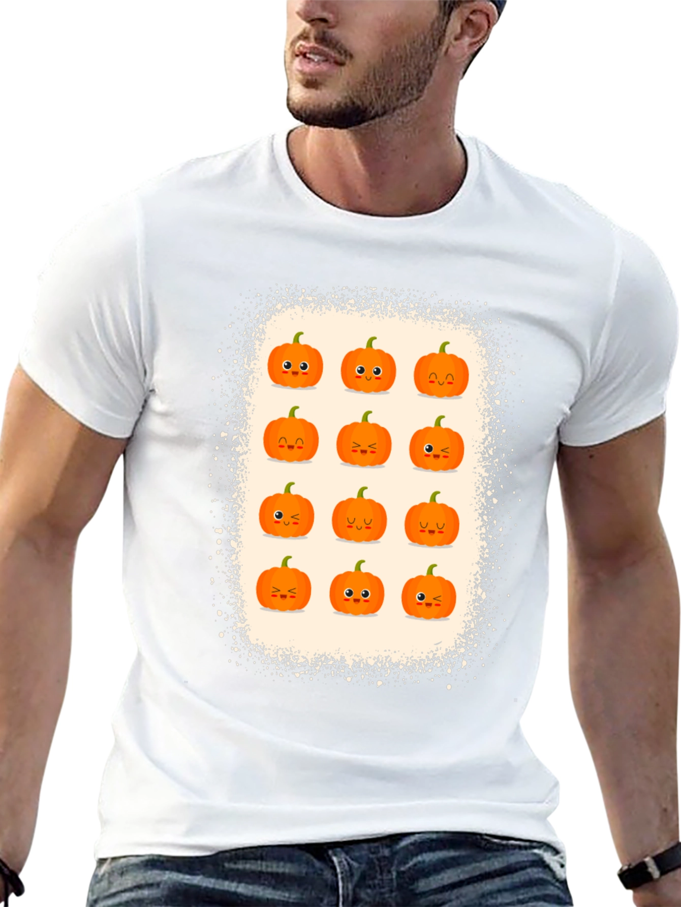 Cute Halloween Pumpkin Face Graphic Tee