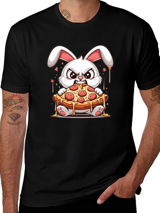 Bunny Pizza Lover T-Shirt - Cartoon Graphic Tee