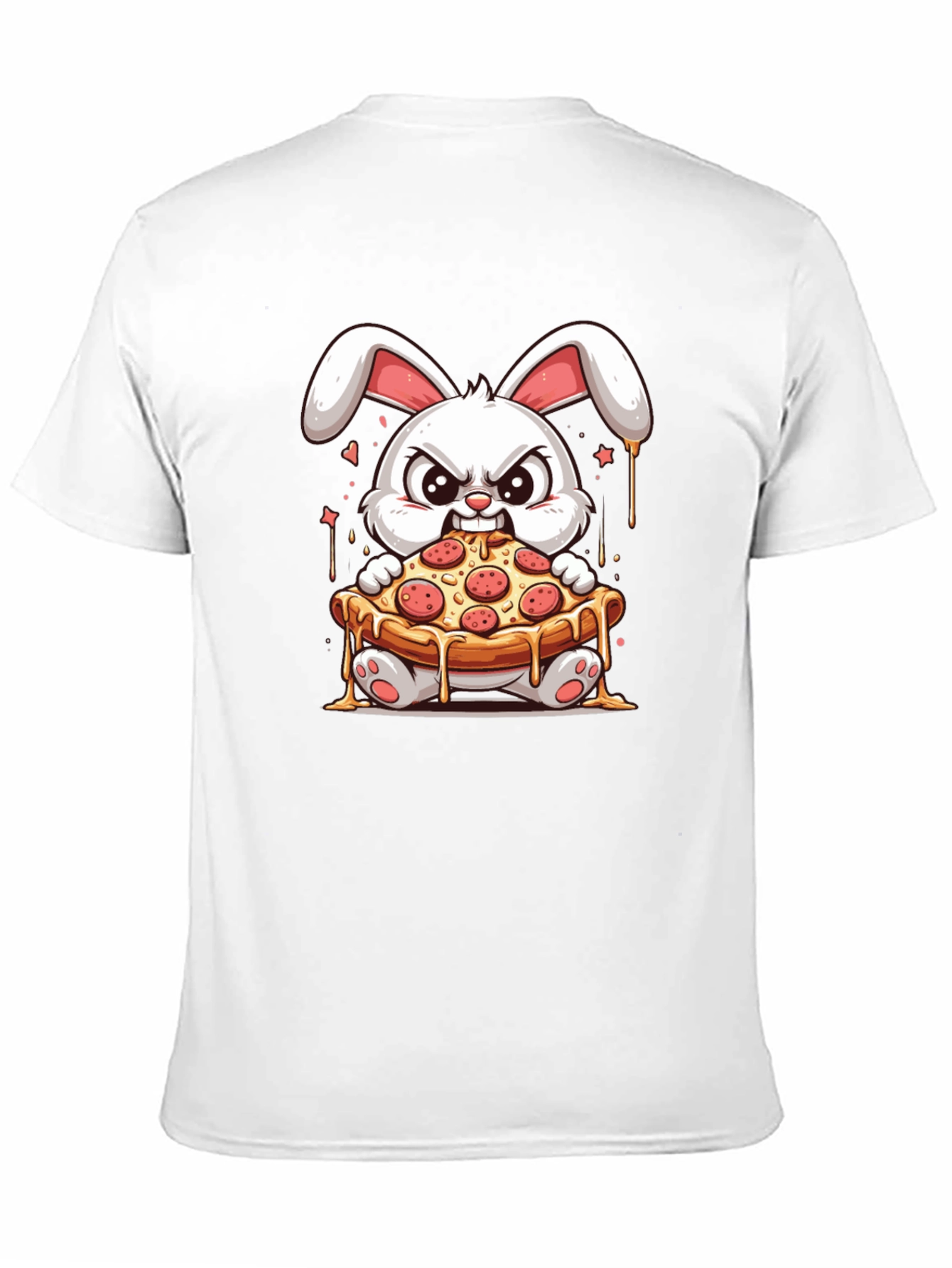 Bunny Pizza Lover T-Shirt - Cartoon Graphic Tee