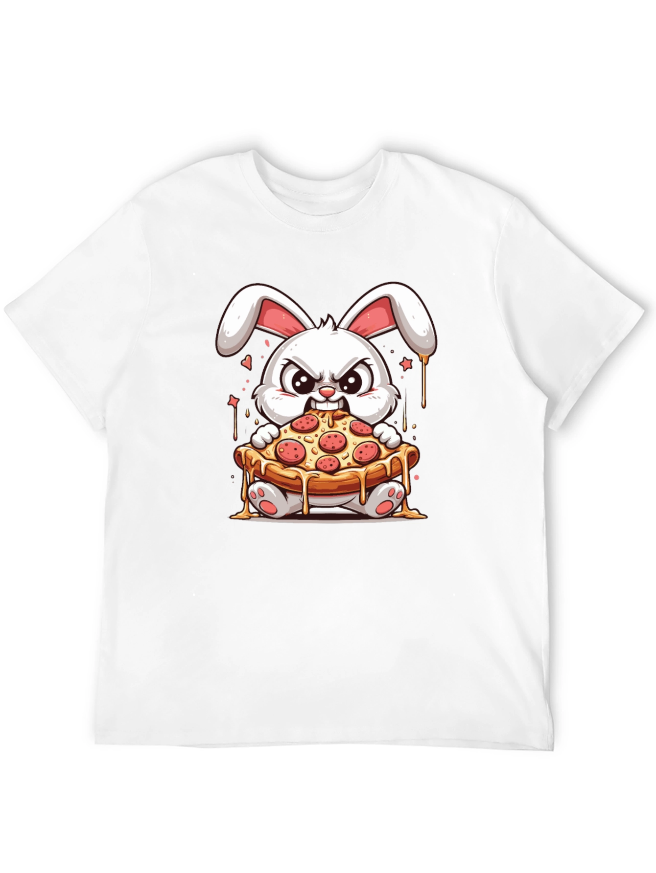 Bunny Pizza Lover T-Shirt - Cartoon Graphic Tee