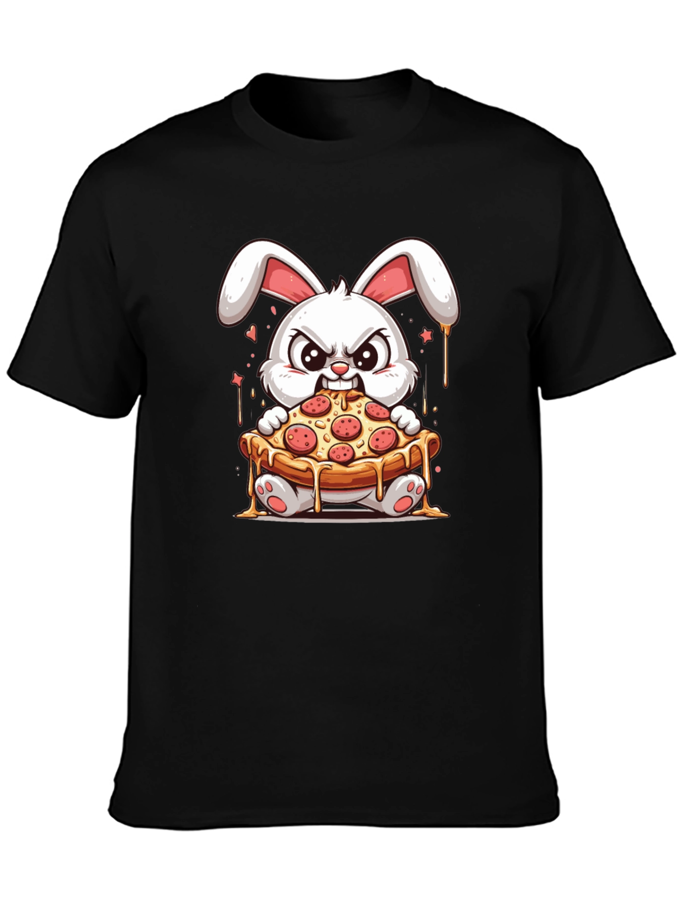 Bunny Pizza Lover T-Shirt - Cartoon Graphic Tee
