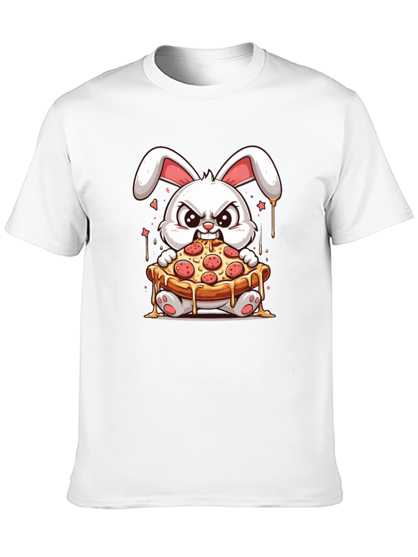 Bunny Pizza Lover T-Shirt - Cartoon Graphic Tee