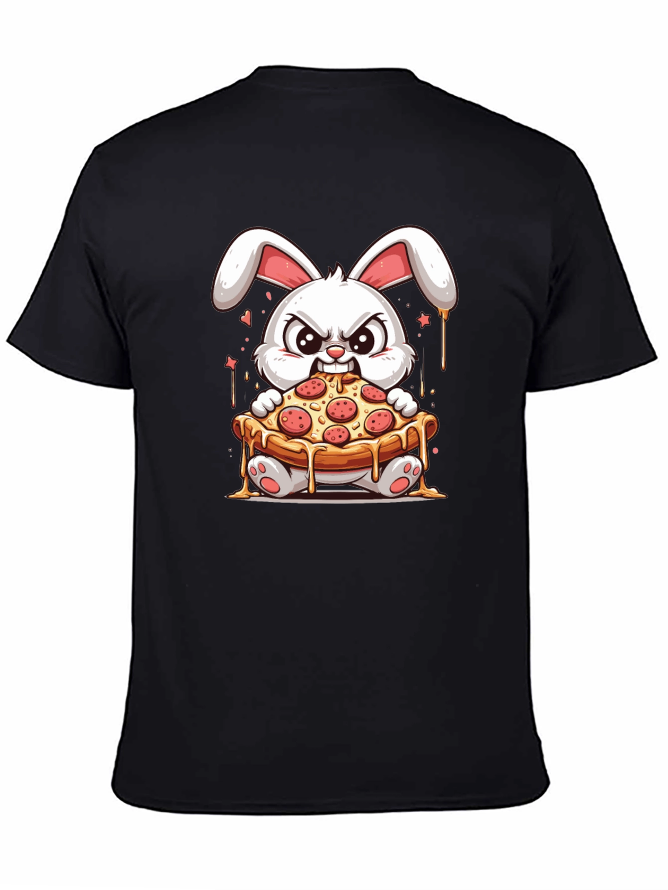 Bunny Pizza Lover T-Shirt - Cartoon Graphic Tee
