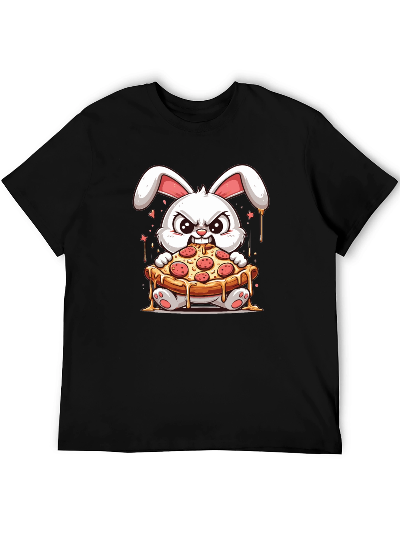 Bunny Pizza Lover T-Shirt - Cartoon Graphic Tee