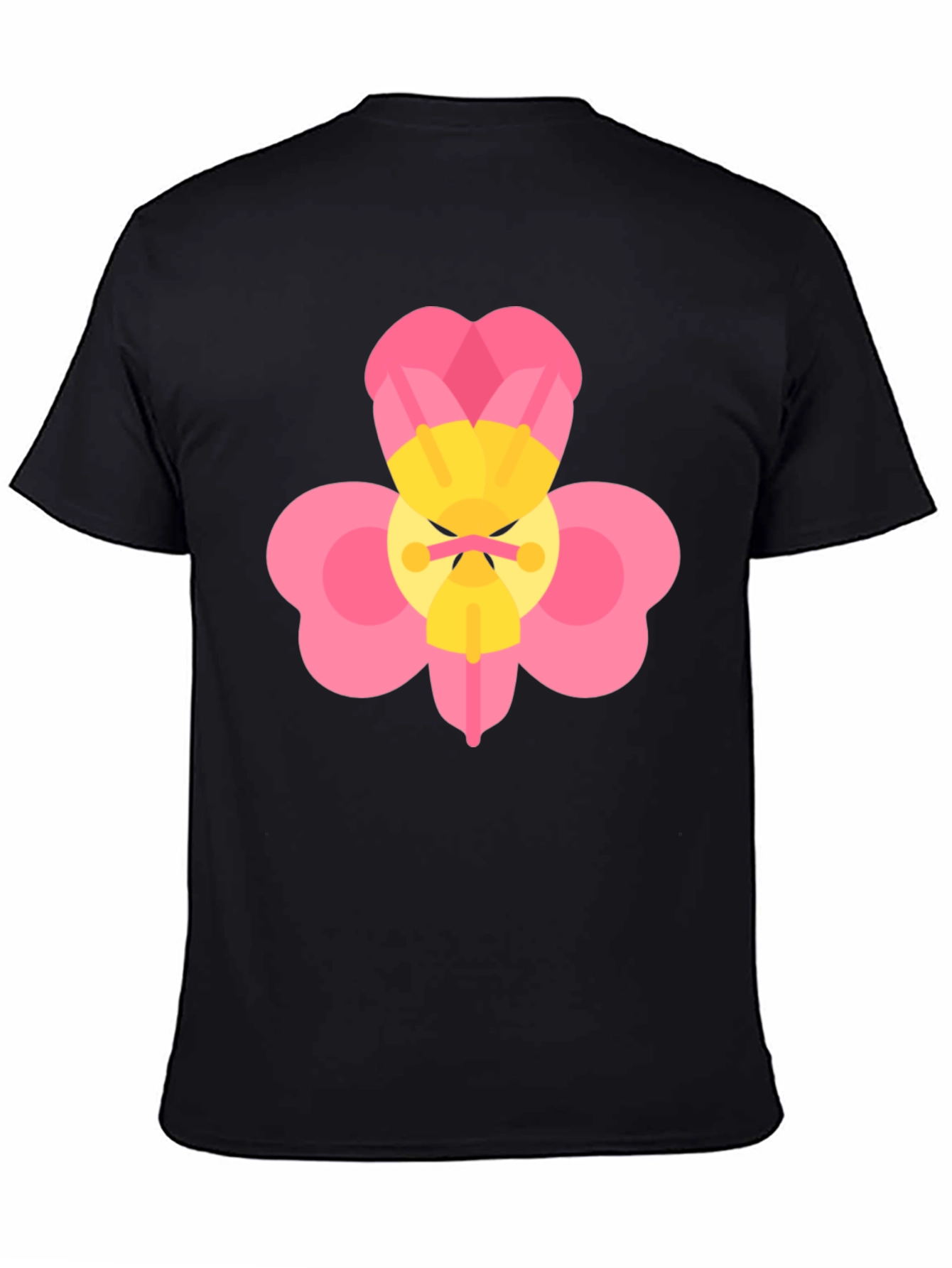 Funny Flower Graphic Black T-Shirt