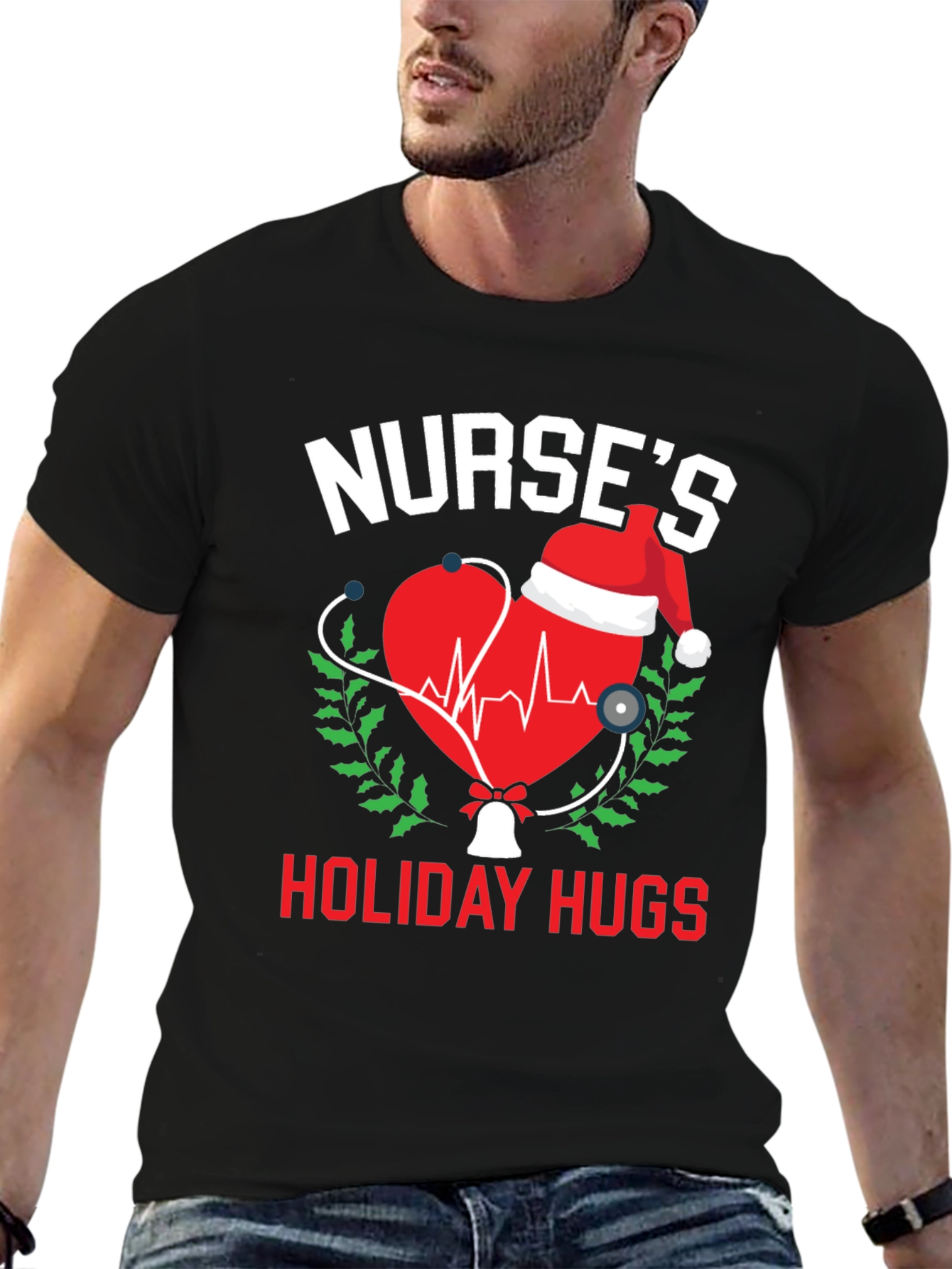 Nurses Holiday Hugs Christmas T-Shirt