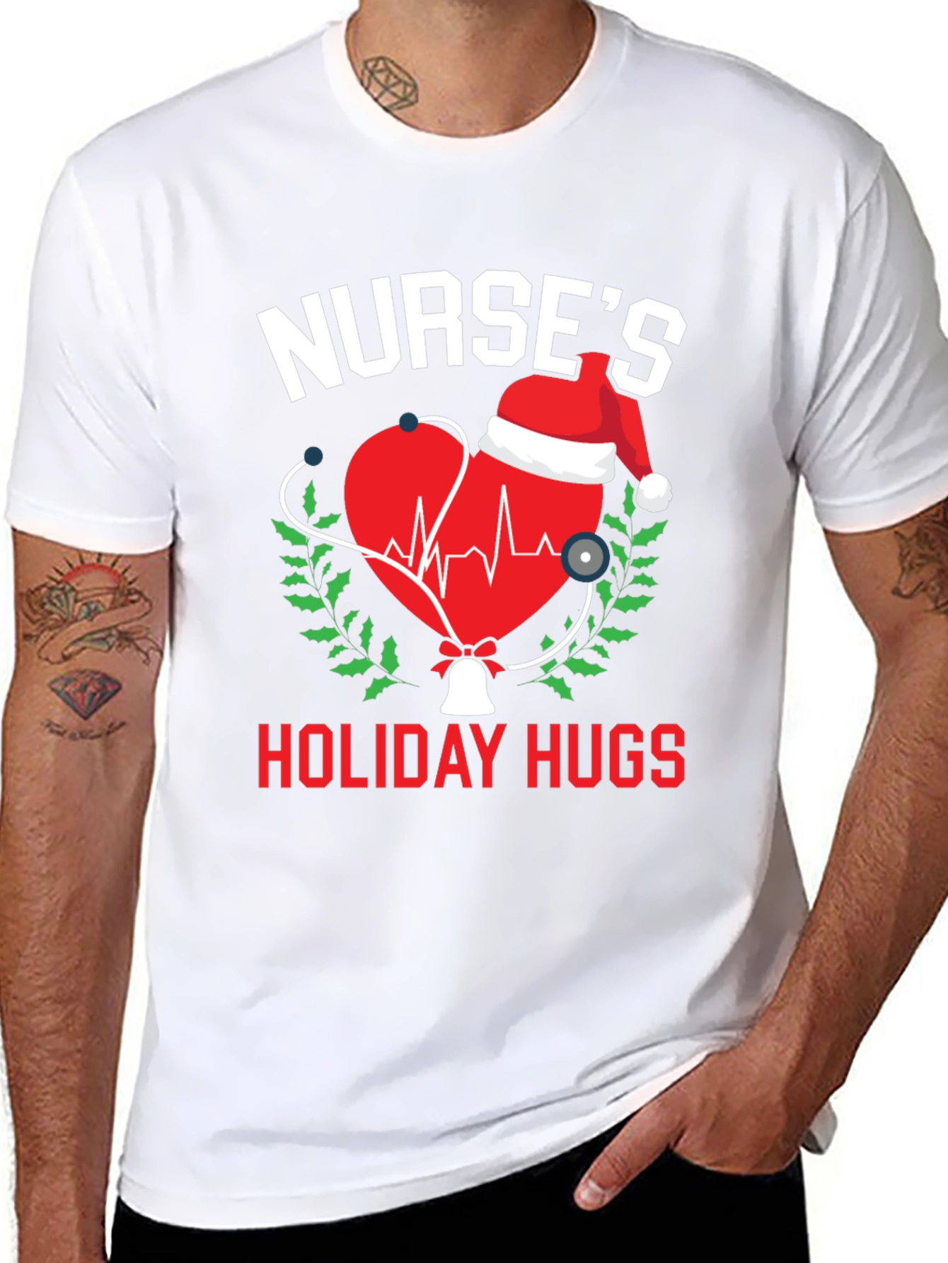 Nurses Holiday Hugs Christmas T-Shirt
