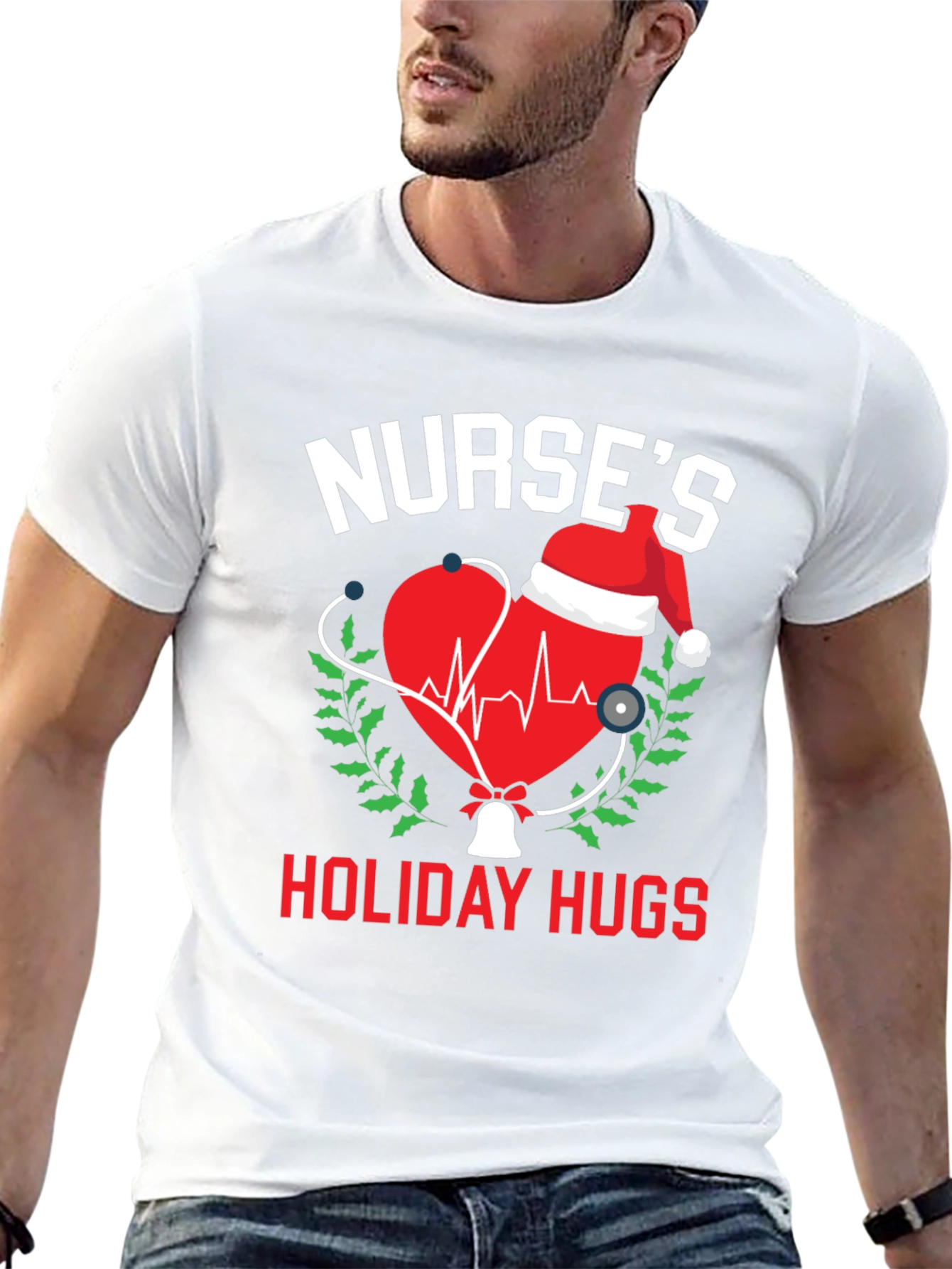 Nurses Holiday Hugs Christmas T-Shirt