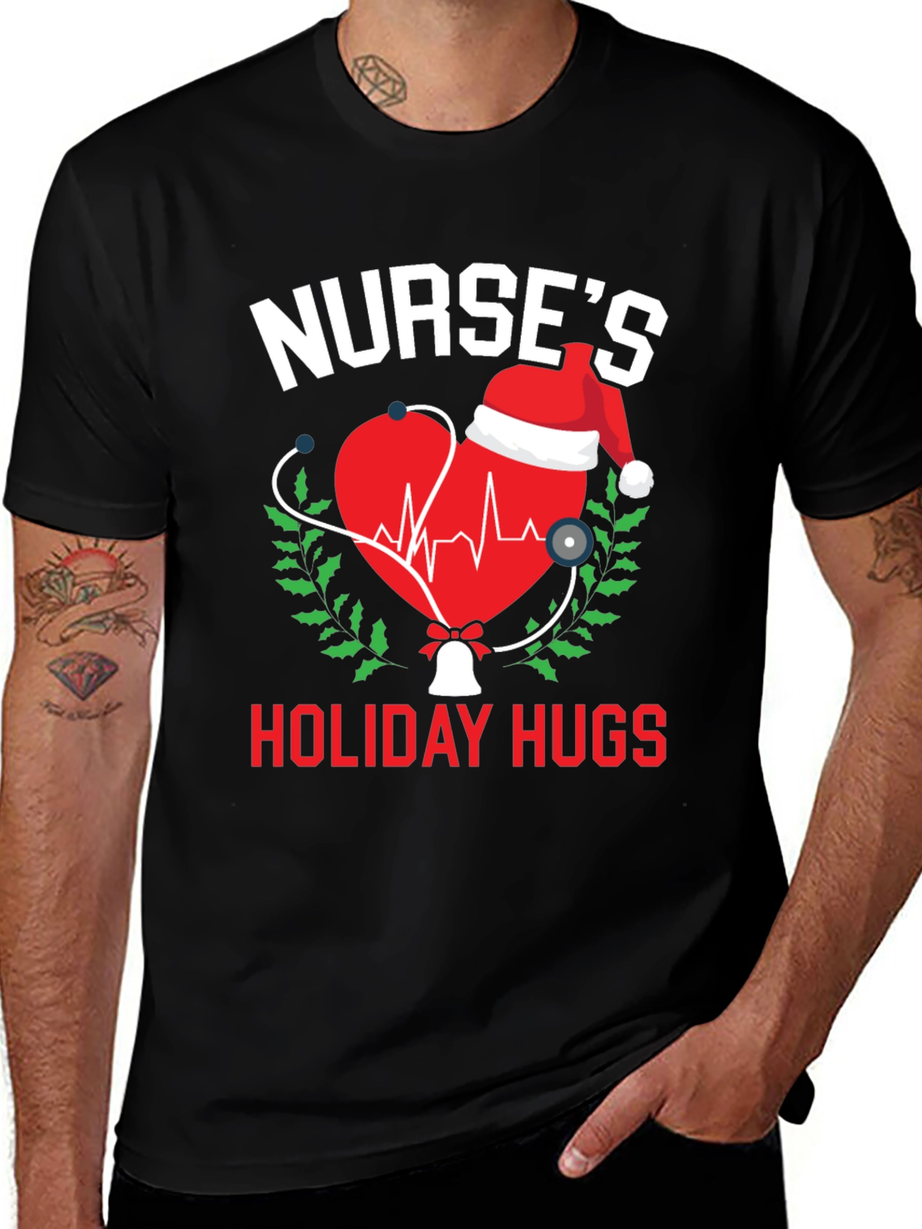 Nurses Holiday Hugs Christmas T-Shirt