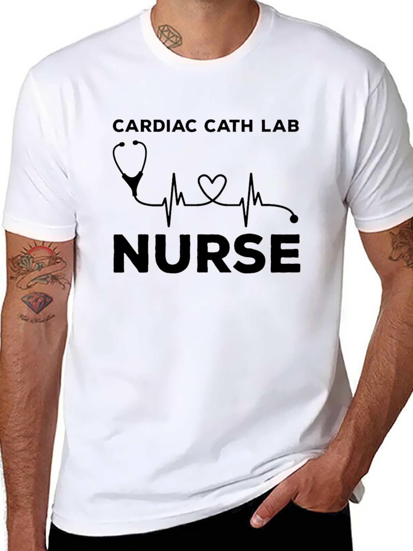 Cardiac Cath Lab Nurse Black T-Shirt