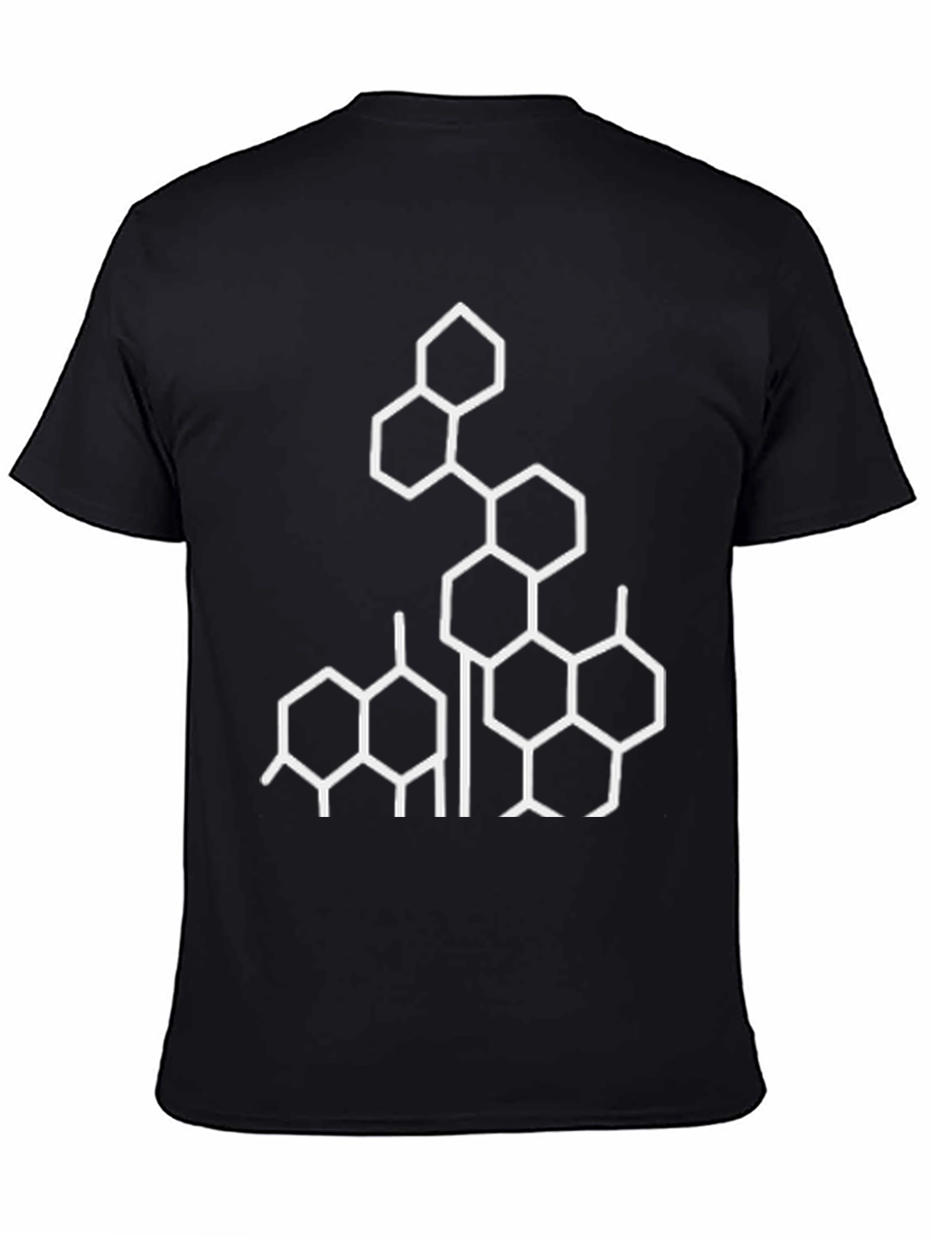 Geometric White Print Black T-Shirt