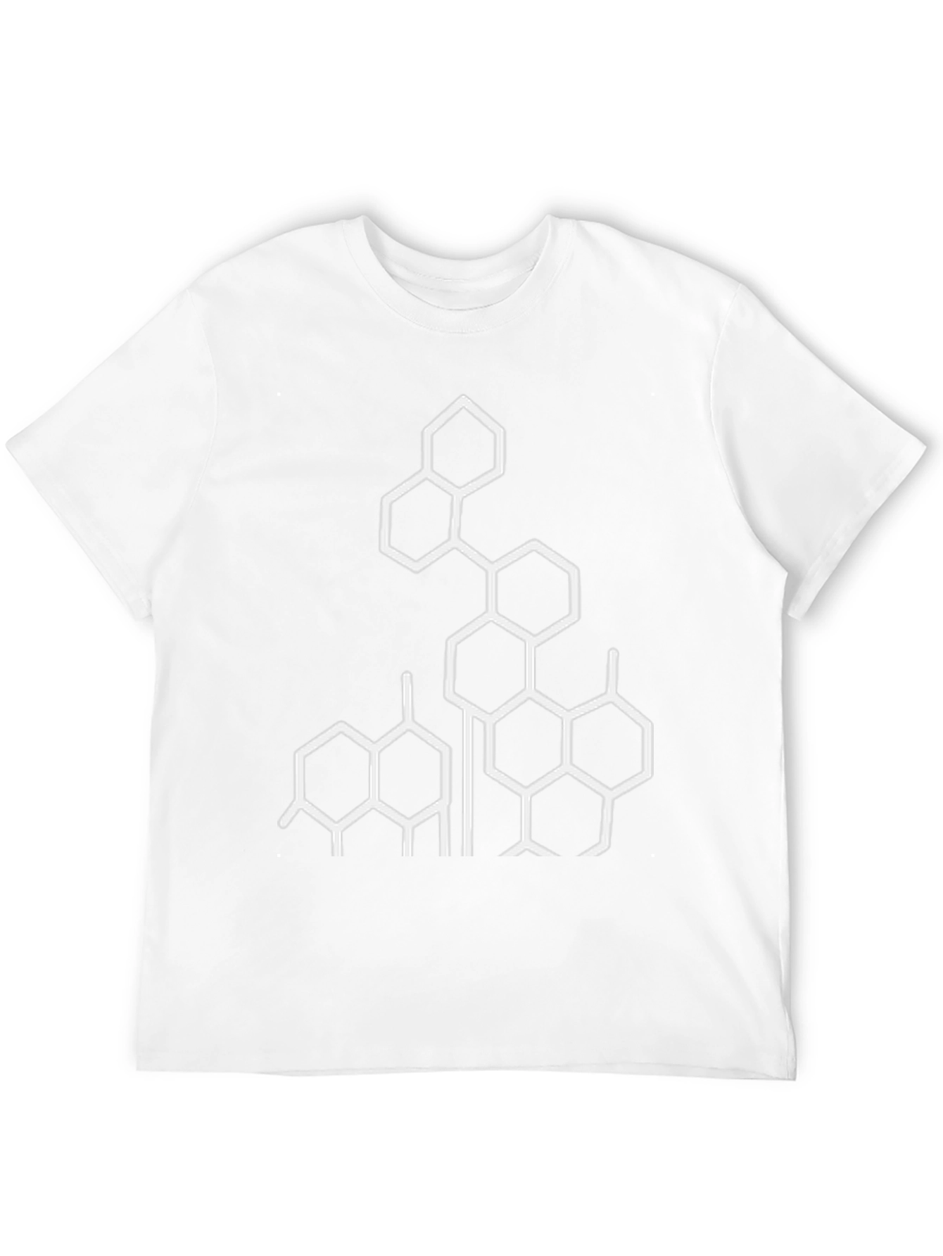 Geometric White Print Black T-Shirt
