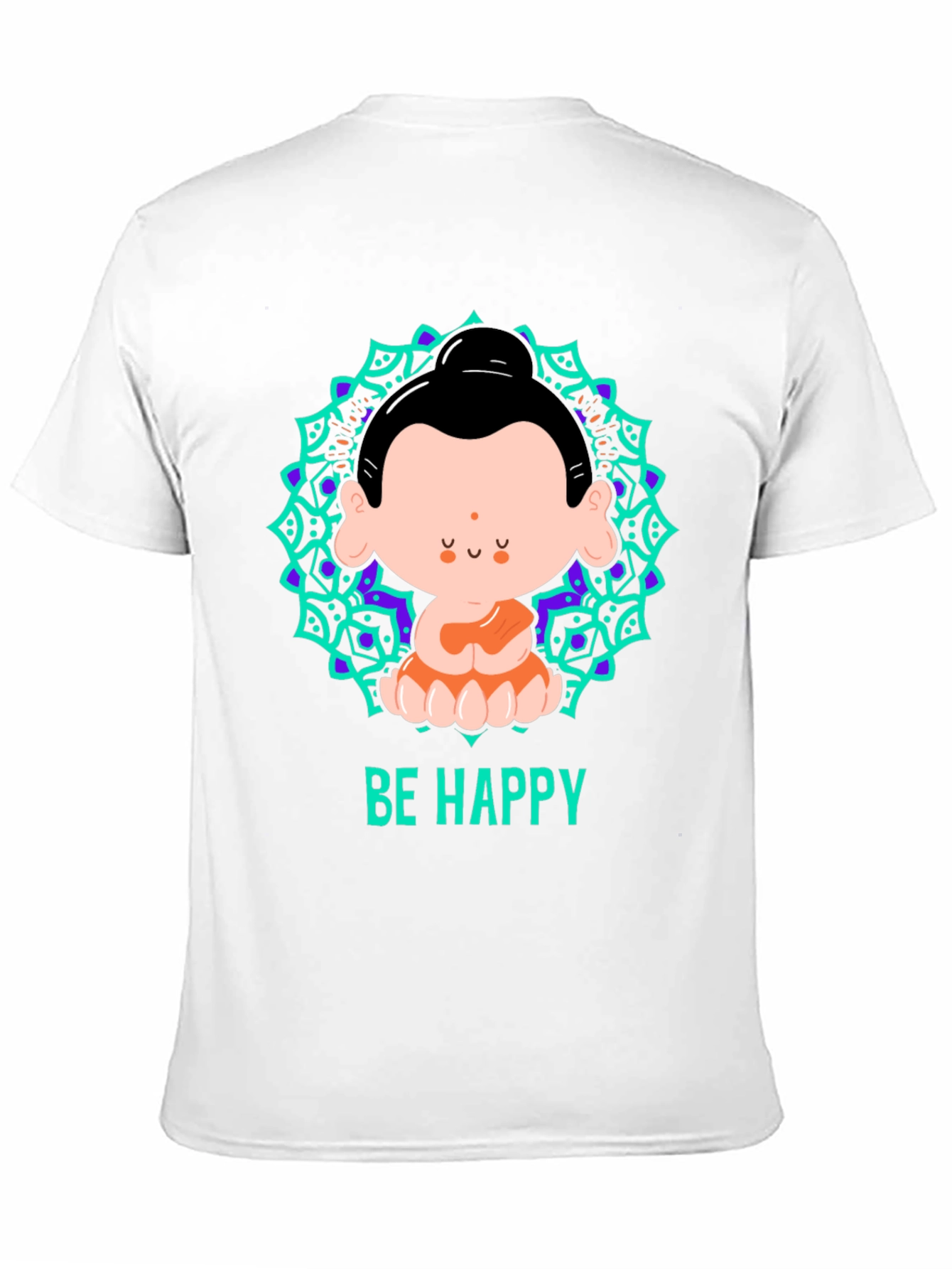 Be Happy Buddha Graphic T-Shirt