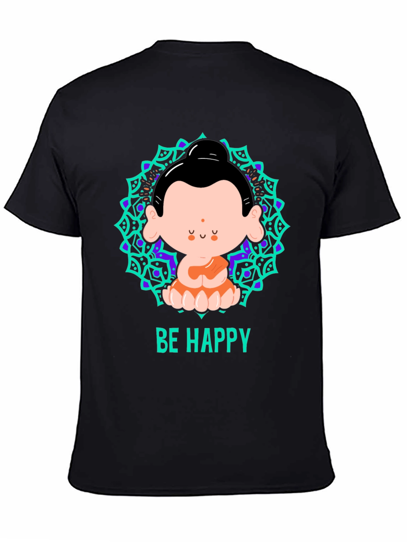 Be Happy Buddha Graphic T-Shirt