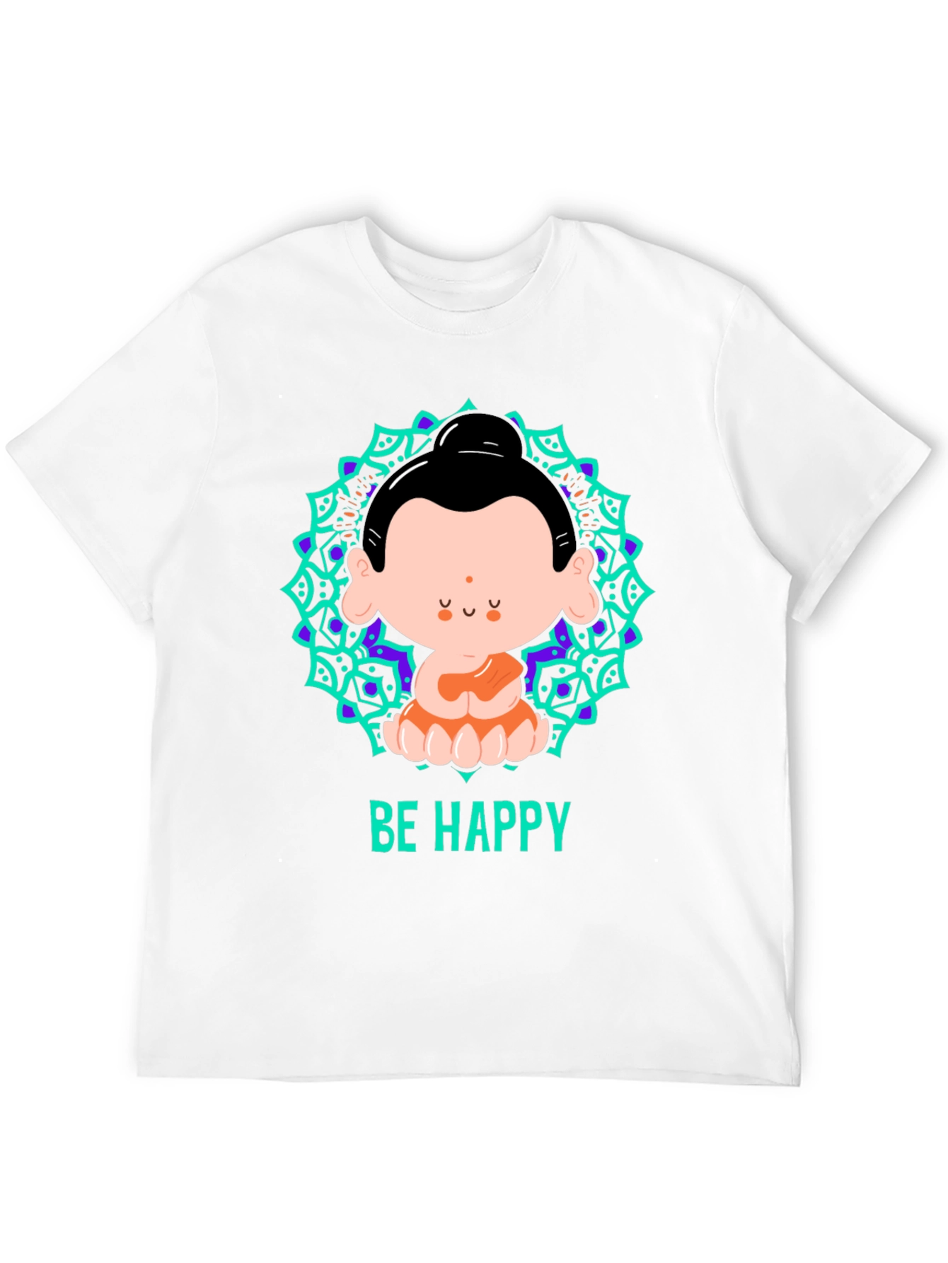 Be Happy Buddha Graphic T-Shirt