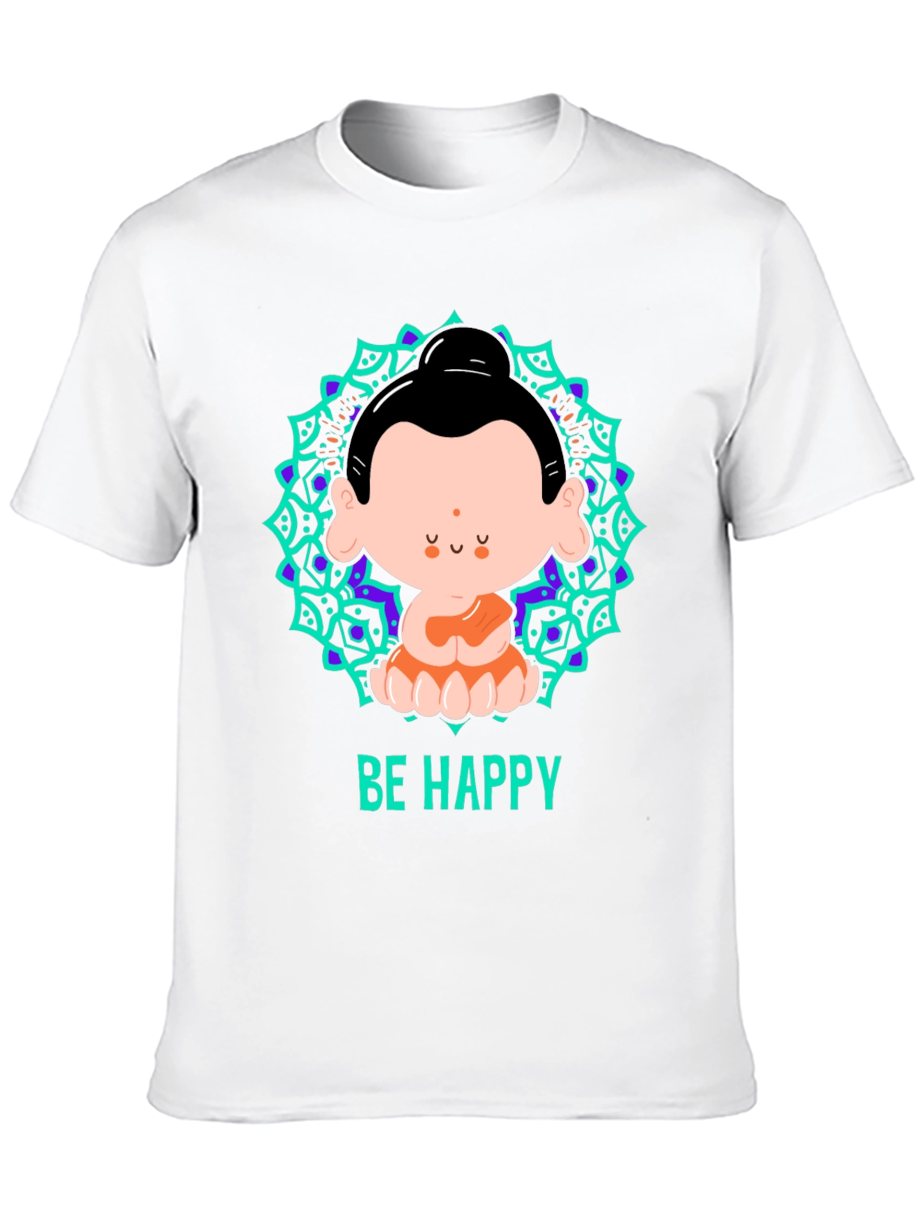 Be Happy Buddha Graphic T-Shirt